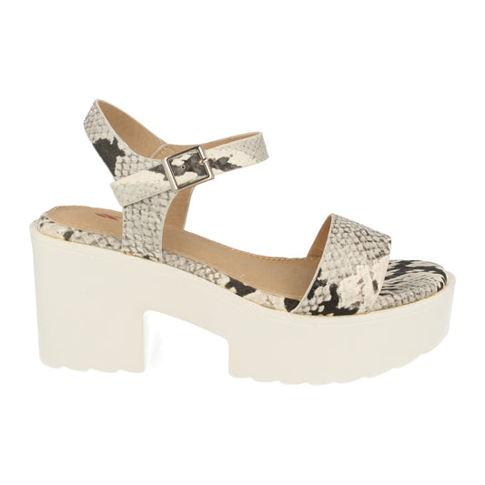 Cyrena White Platform – Sandalia Blanca con Plataforma y Ankle Strap para Mujer