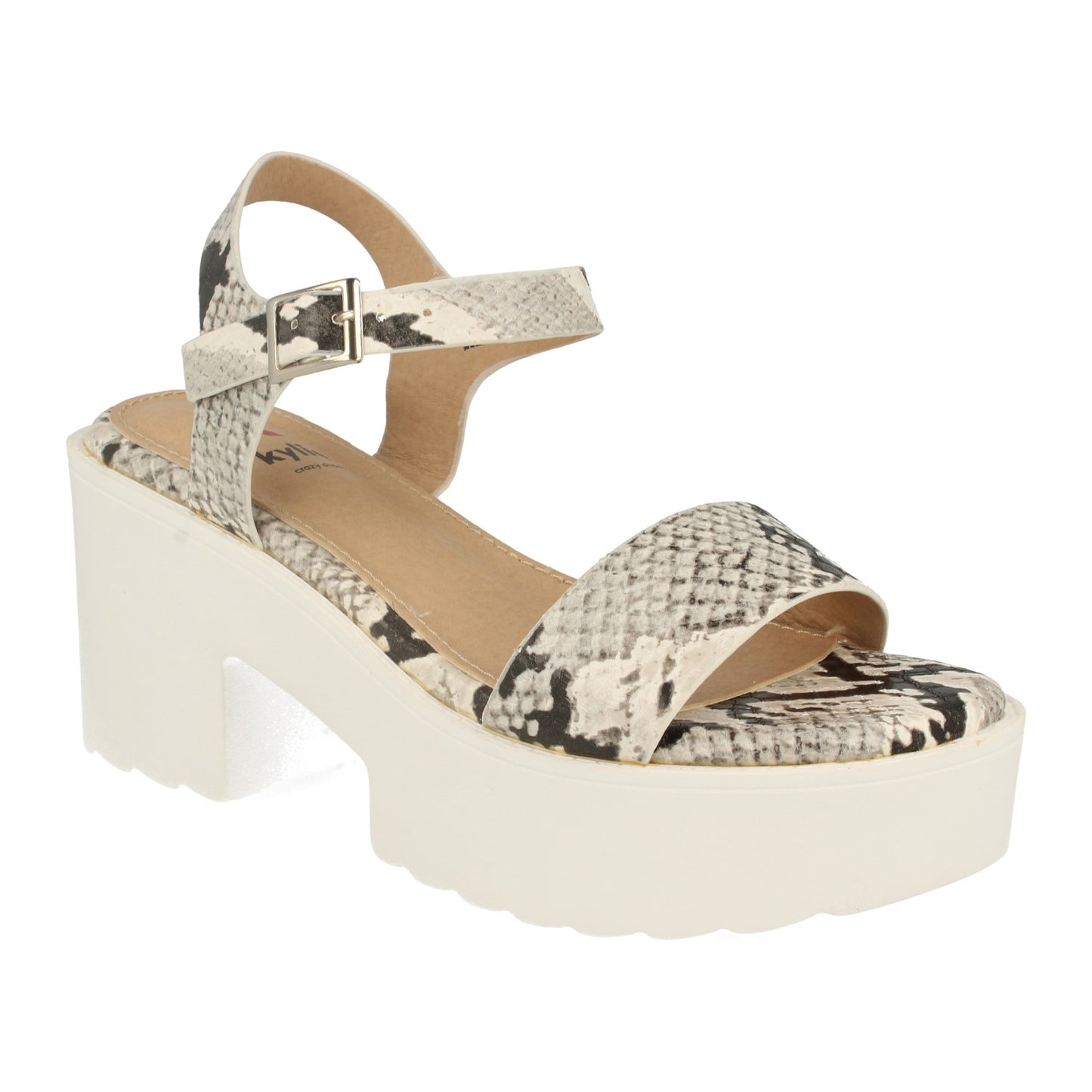 Cyrena White Platform – Sandalia Blanca con Plataforma y Ankle Strap para Mujer