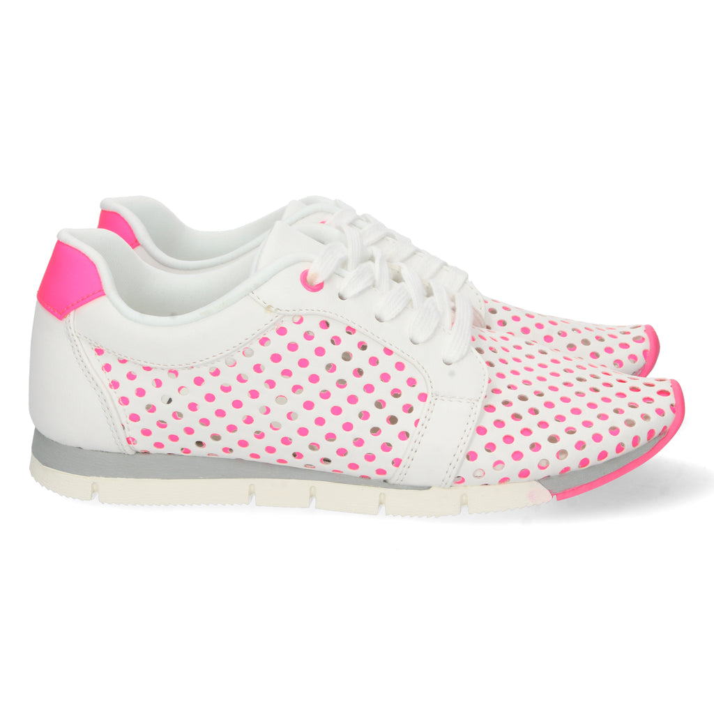 Zapatillas Blancas Y Fucsia Muy Comodas Para Mujer