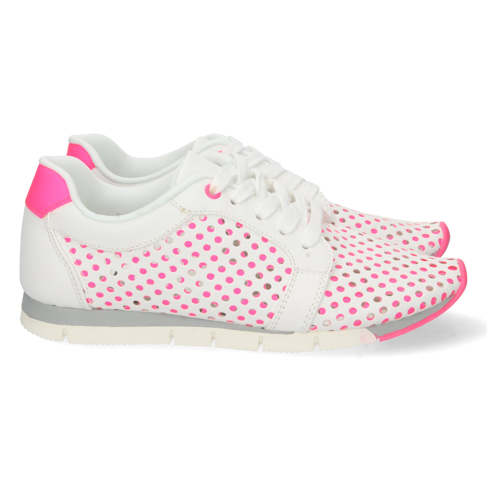 Zapatillas Blancas Y Fucsia Muy Comodas Para Mujer