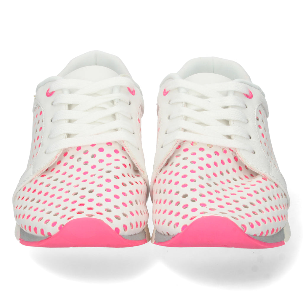 Zapatillas Blancas Y Fucsia Muy Comodas Para Mujer