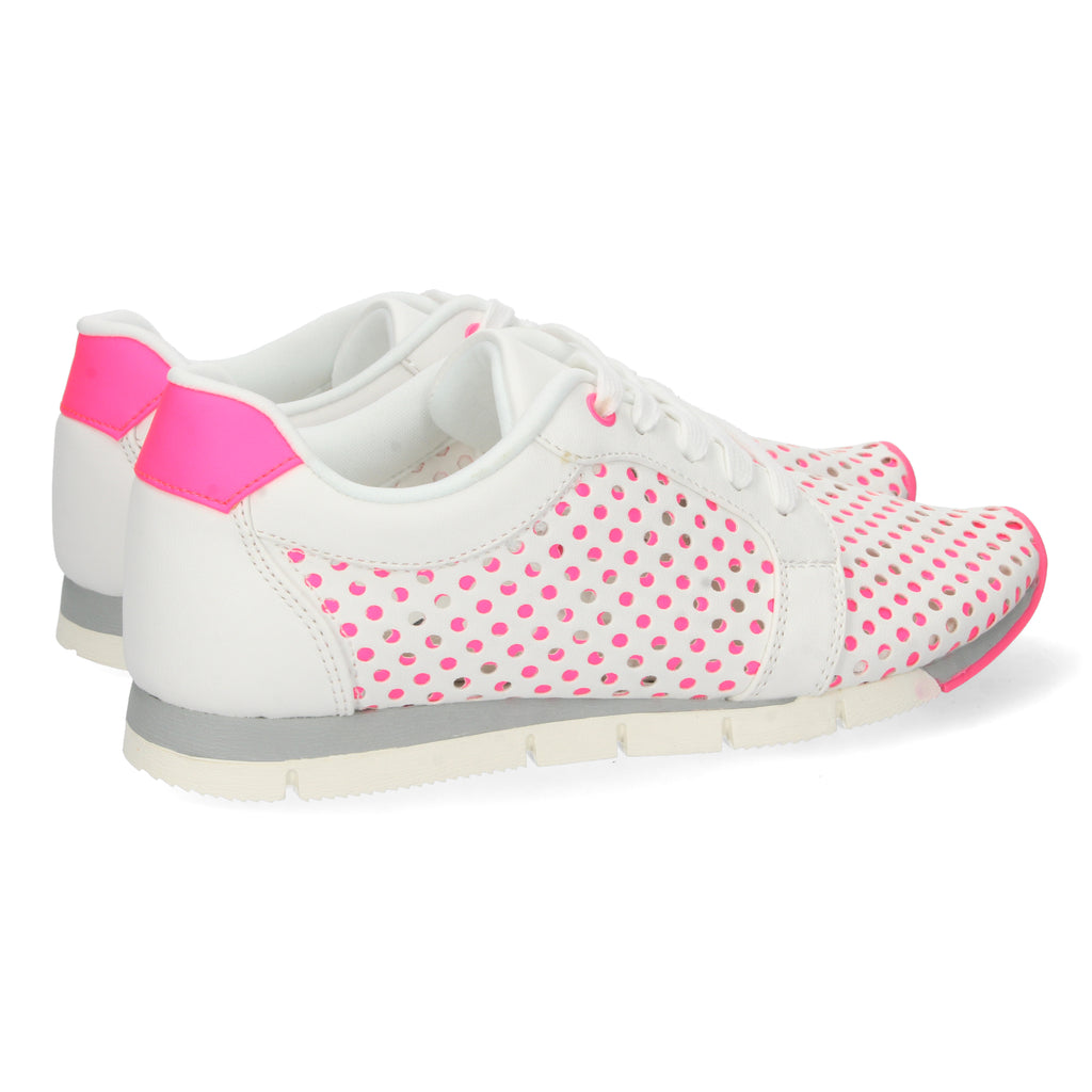 Zapatillas Blancas Y Fucsia Muy Comodas Para Mujer