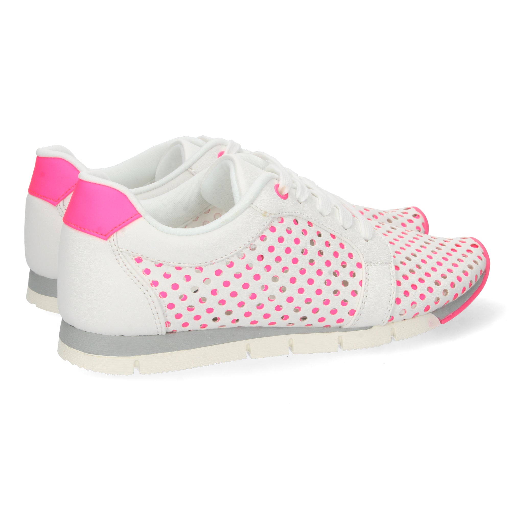Zapatillas Blancas Y Fucsia Muy Comodas Para Mujer