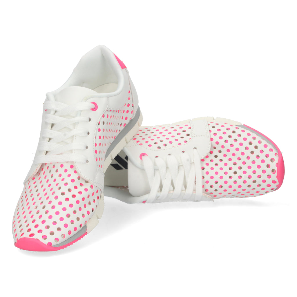 Zapatillas Blancas Y Fucsia Muy Comodas Para Mujer