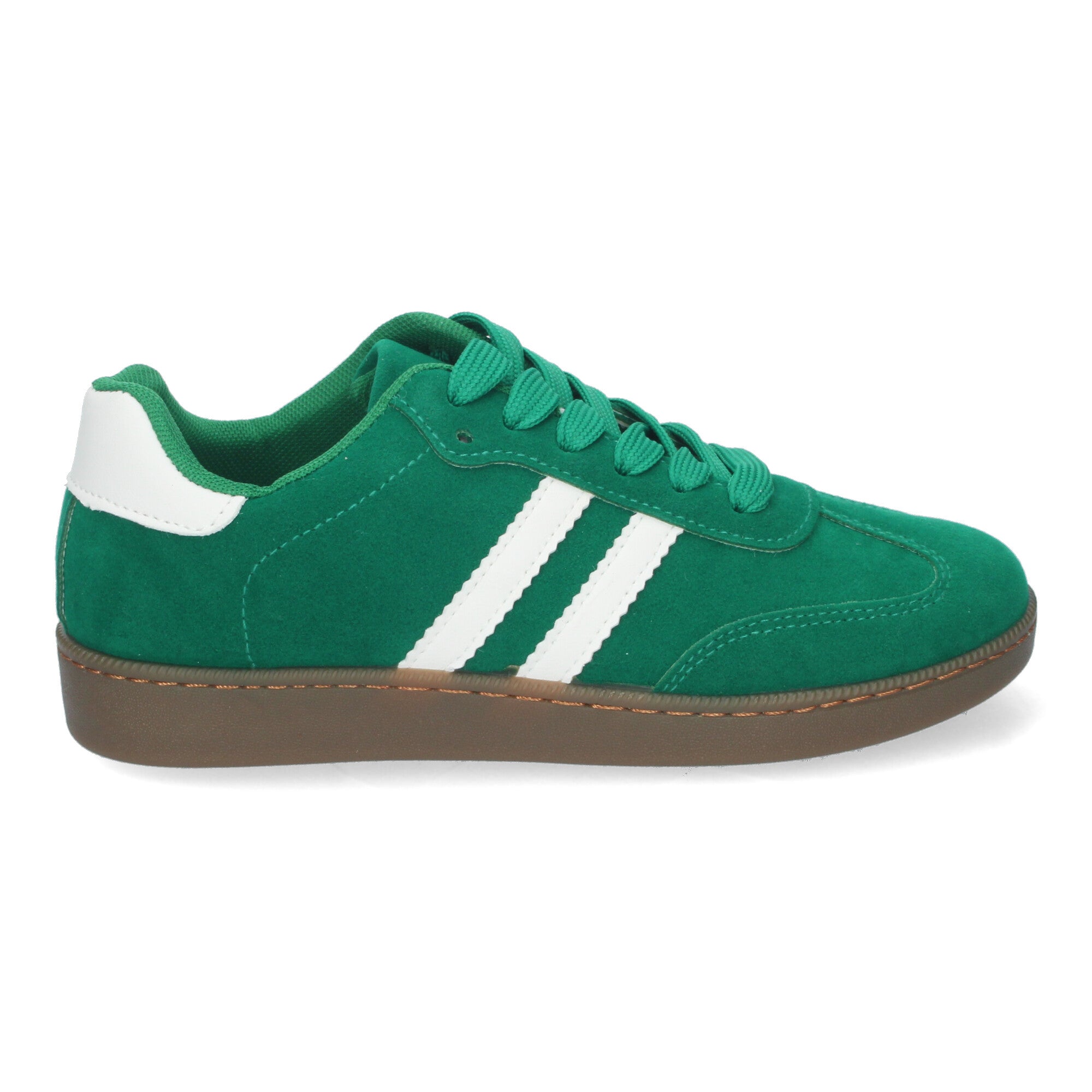 Zapatillas Deportivas Planas Verdes y Blancas Para Mujer