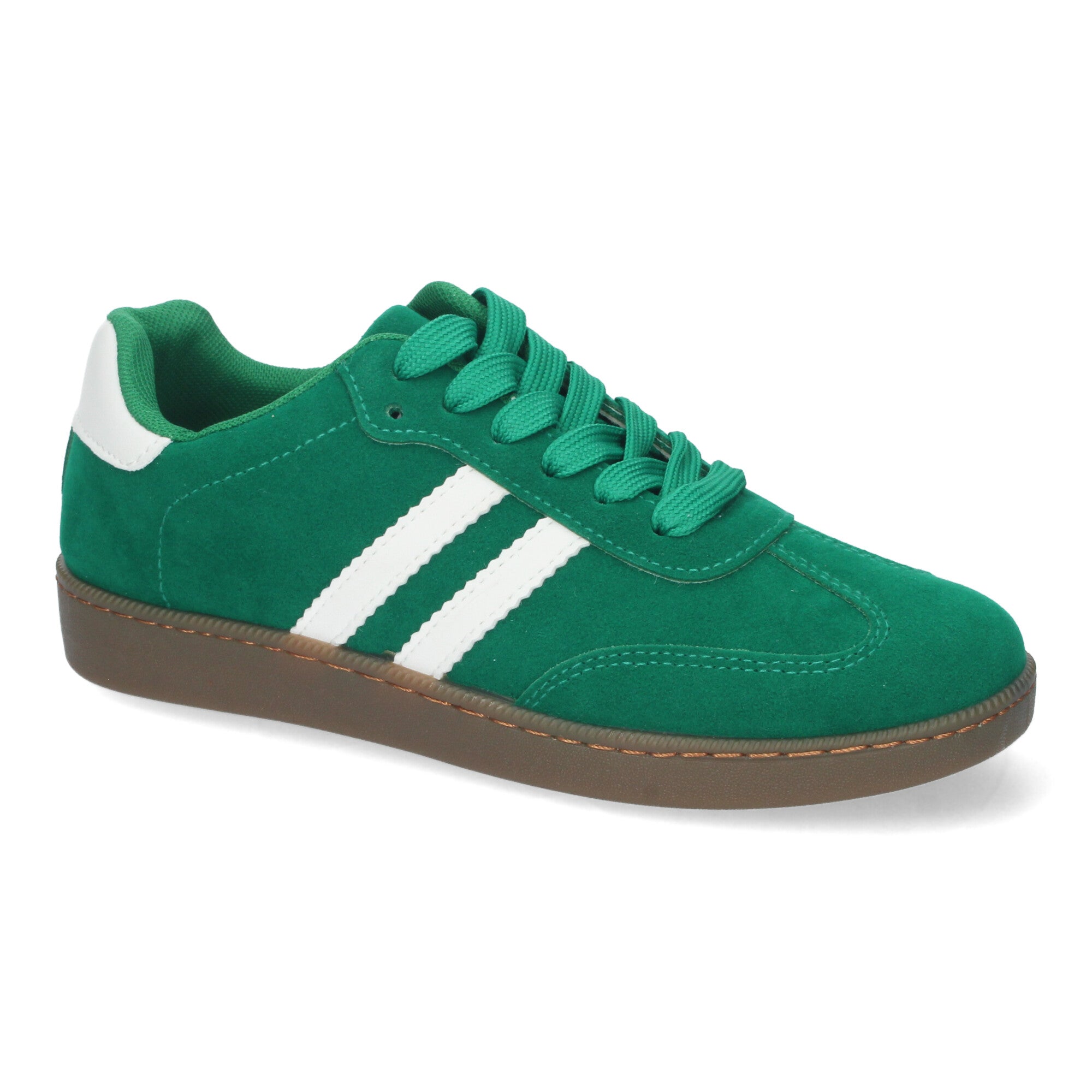 Zapatillas Deportivas Planas Verdes y Blancas Para Mujer