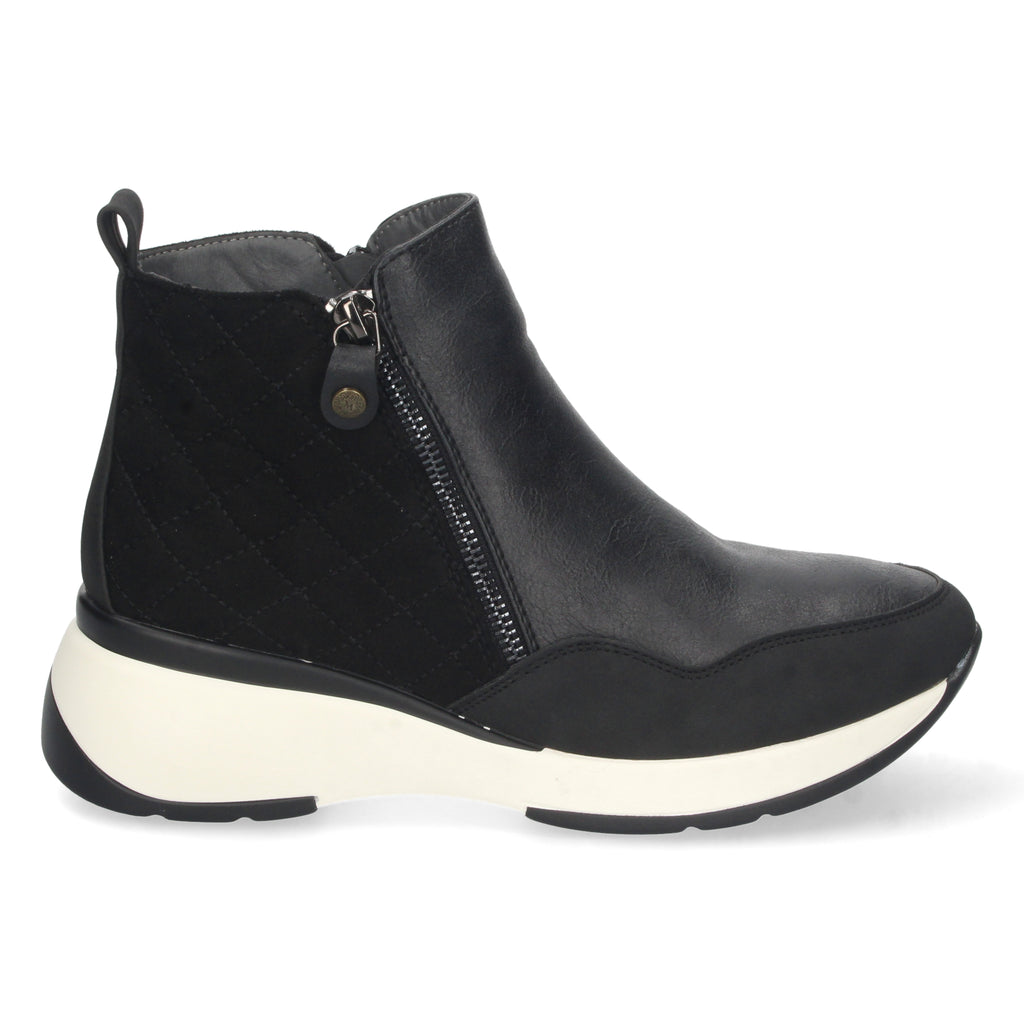 Zapatilla Abotinada Negra Comoda  Para Mujer