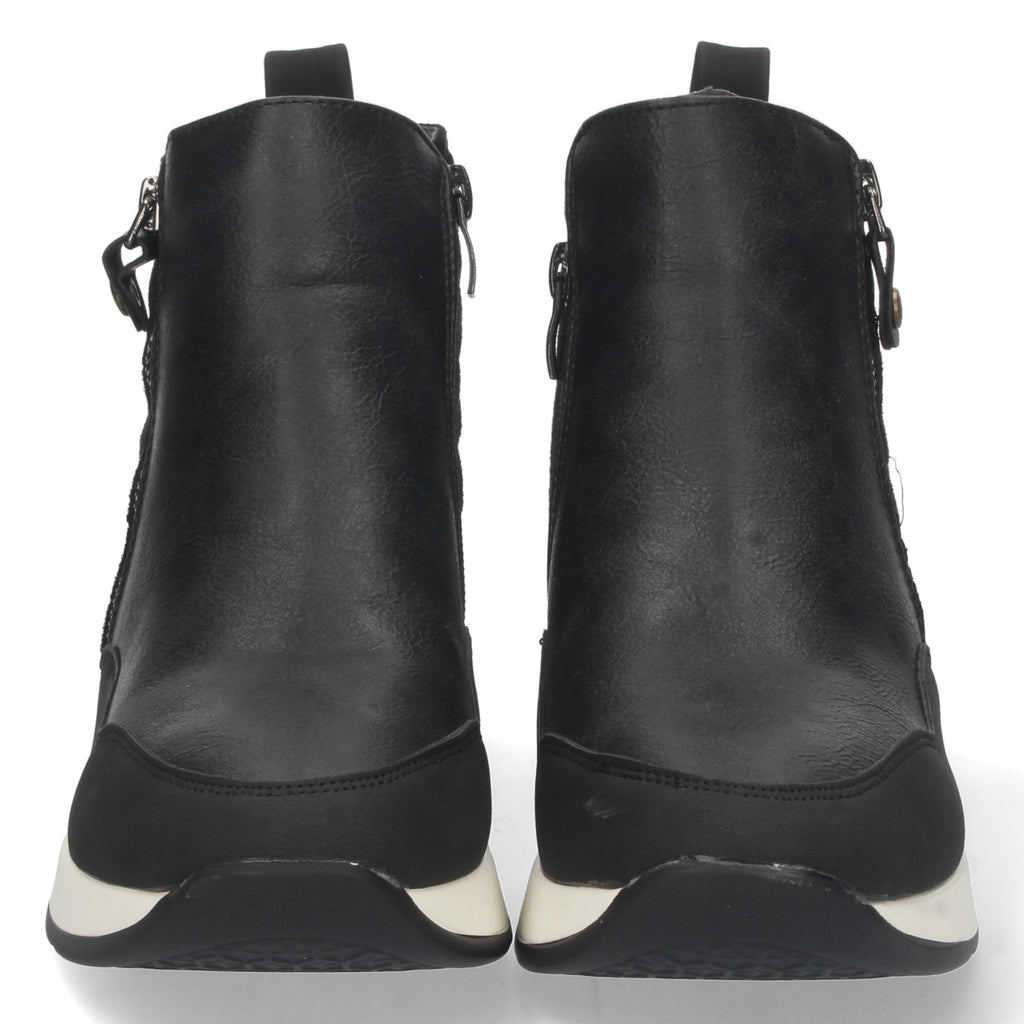 Zapatilla Abotinada Negra Comoda  Para Mujer