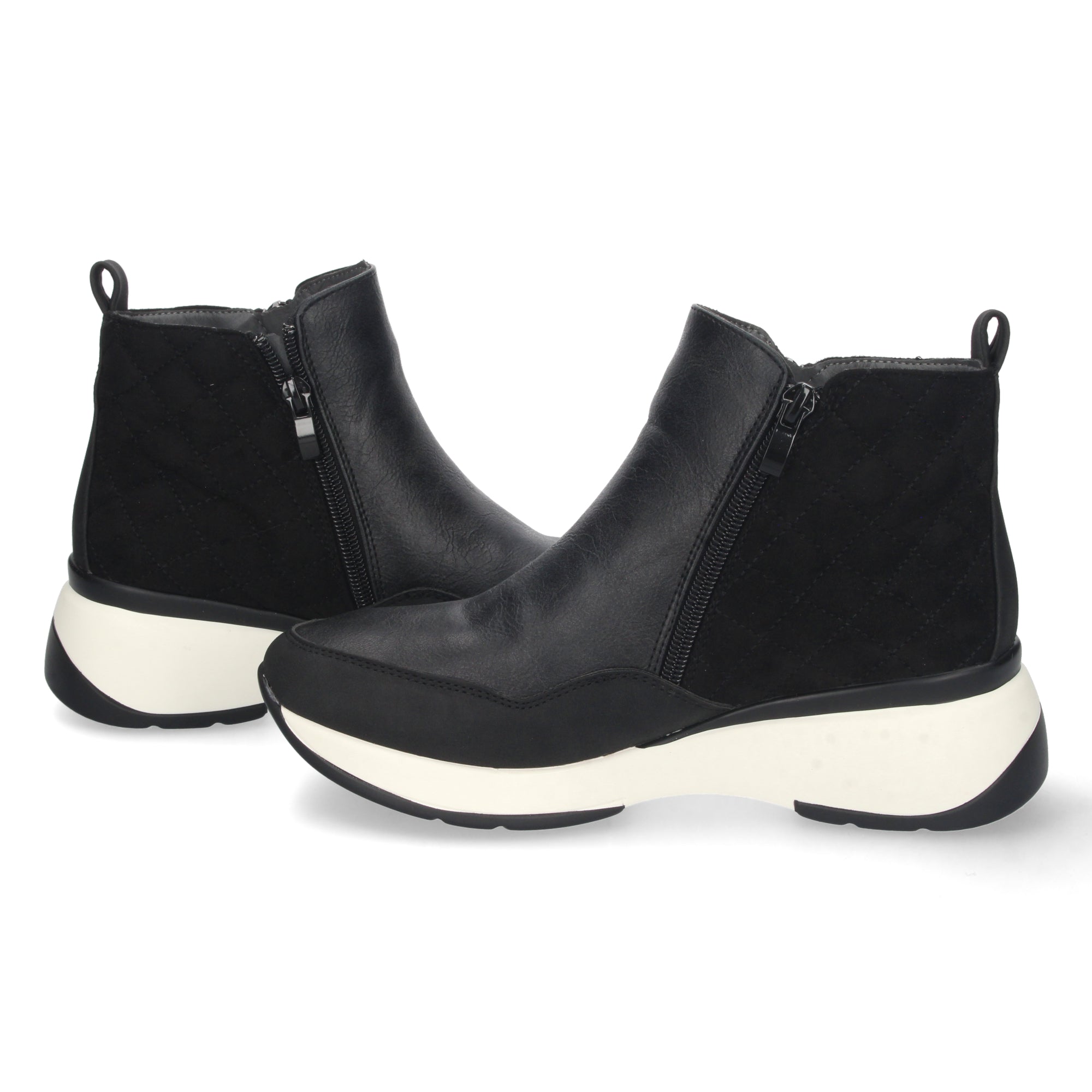 Zapatilla Abotinada Negra Comoda  Para Mujer