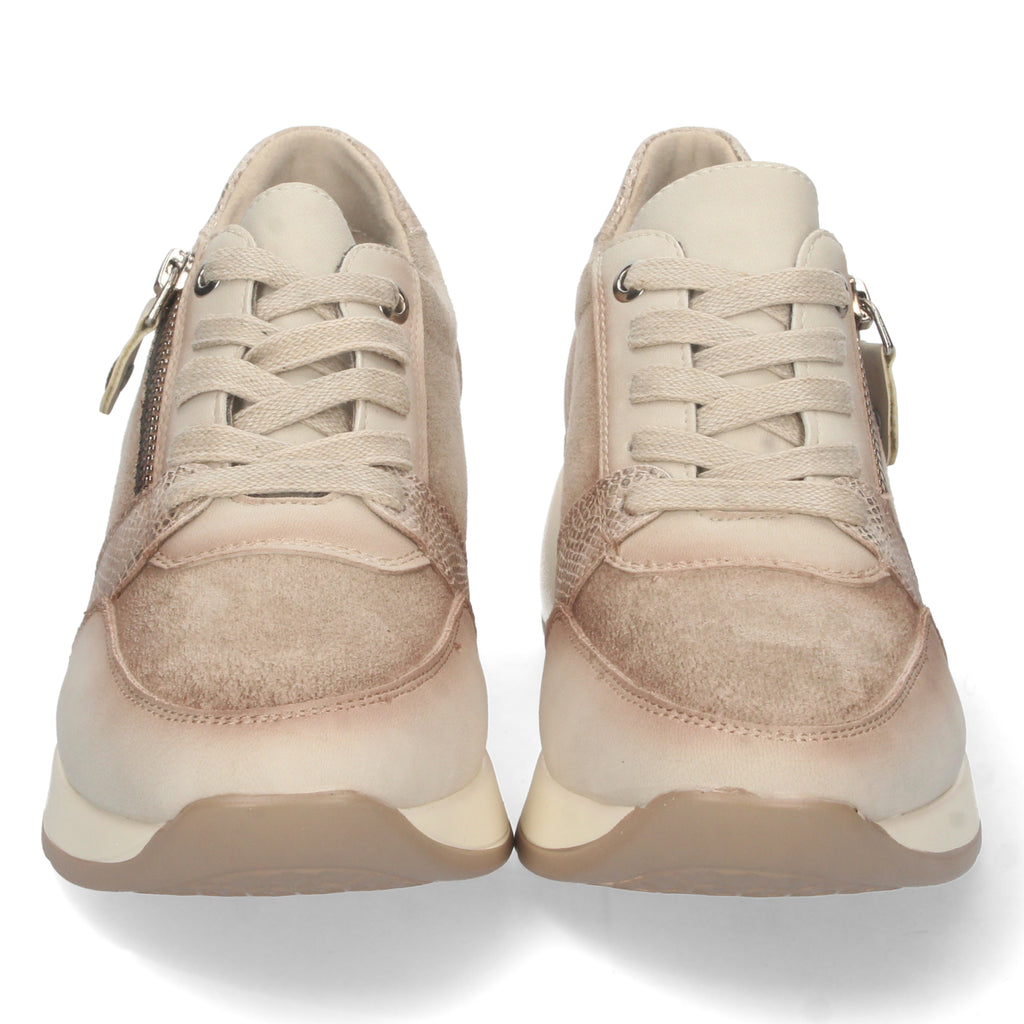 Zapatilla De Cuña Beige Comoda  Para Mujer