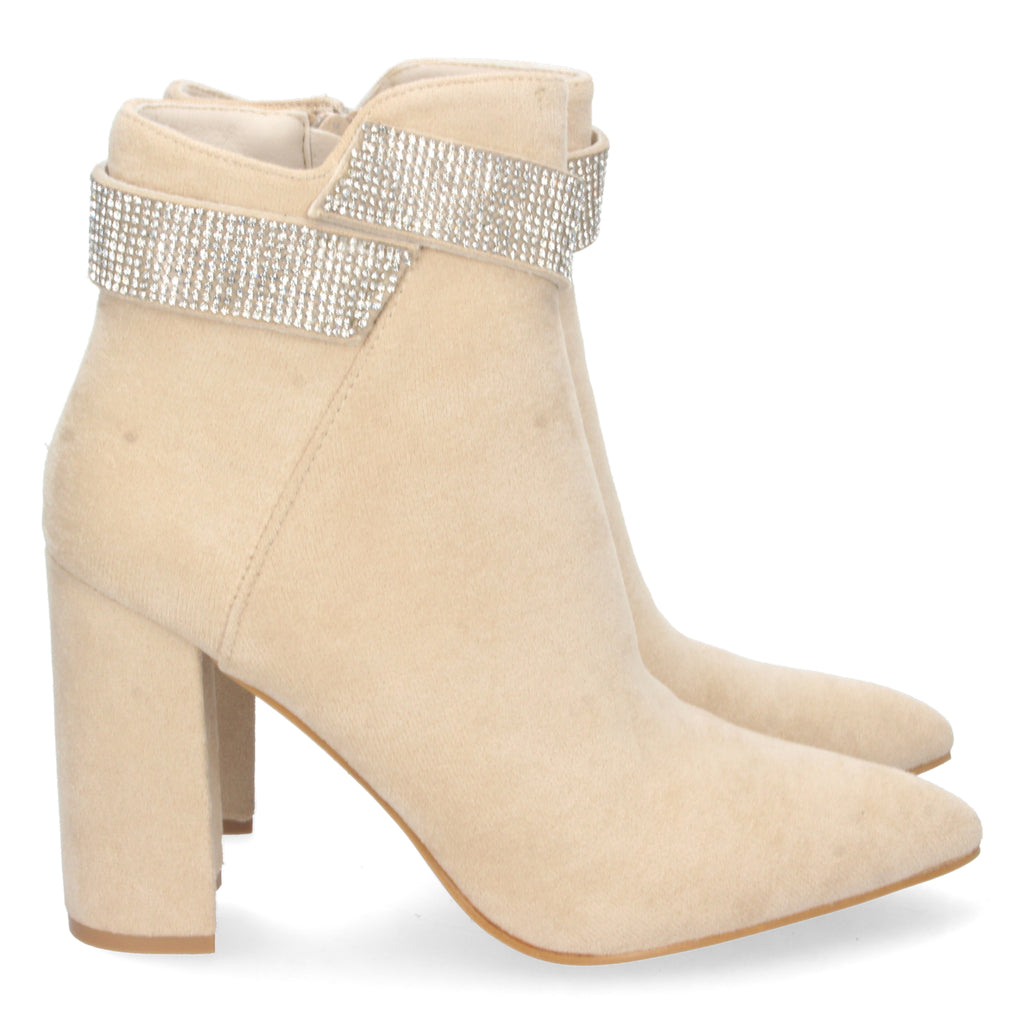 Botin de Punta Fina,  Strass Y De Tacon Para Mujer