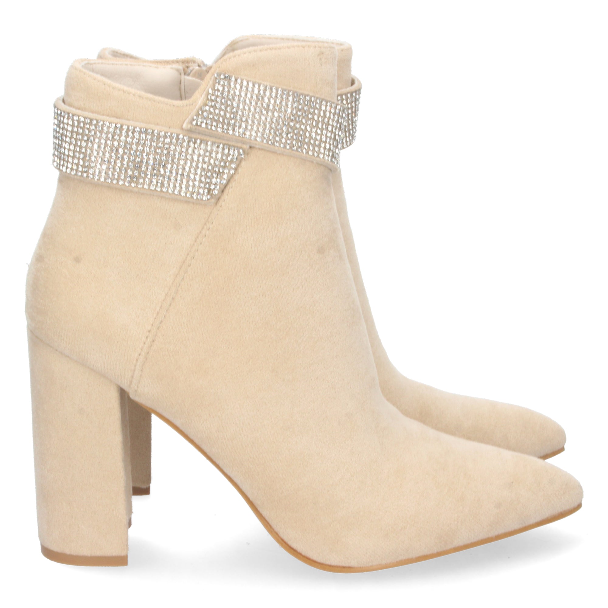 Botin de Punta Fina,  Strass Y De Tacon Para Mujer