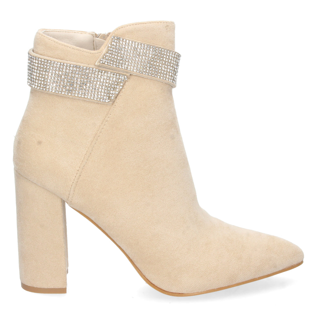 Botin de Punta Fina,  Strass Y De Tacon Para Mujer
