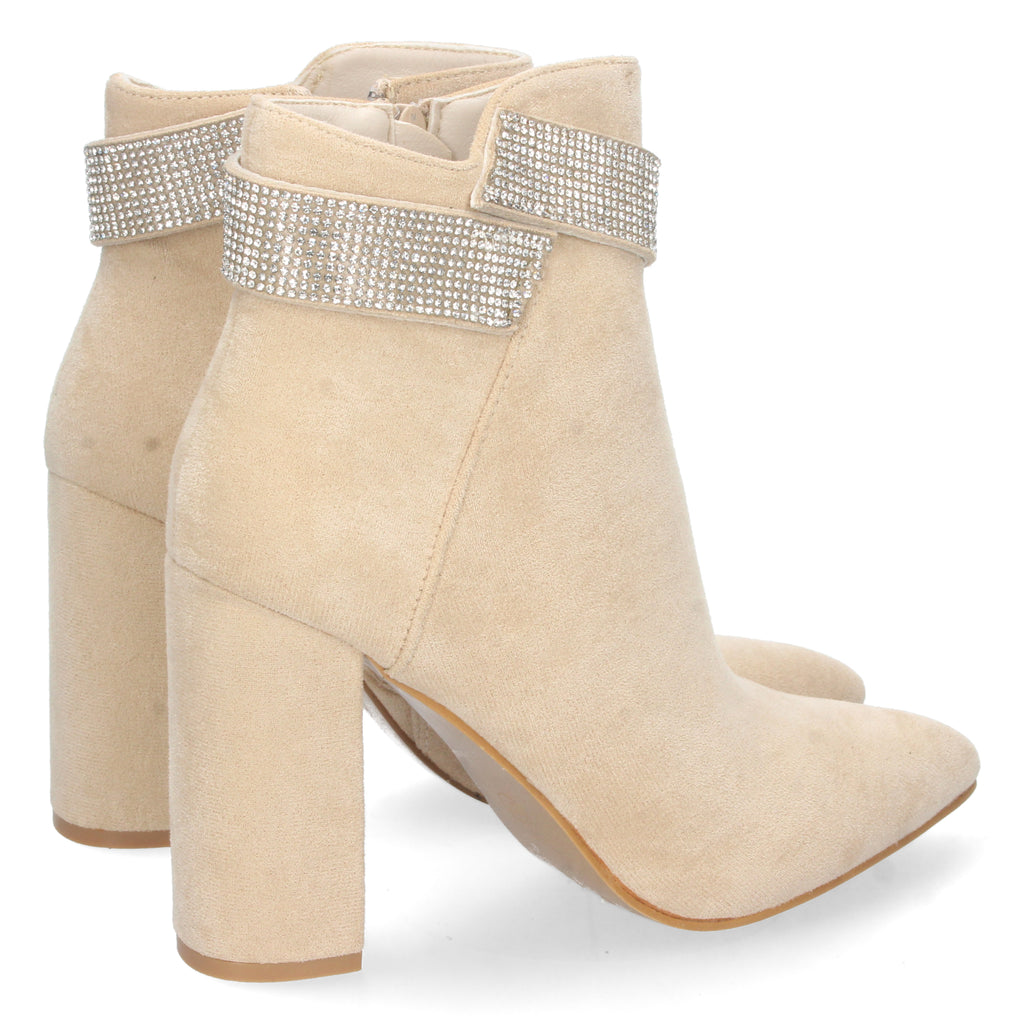Botin de Punta Fina,  Strass Y De Tacon Para Mujer