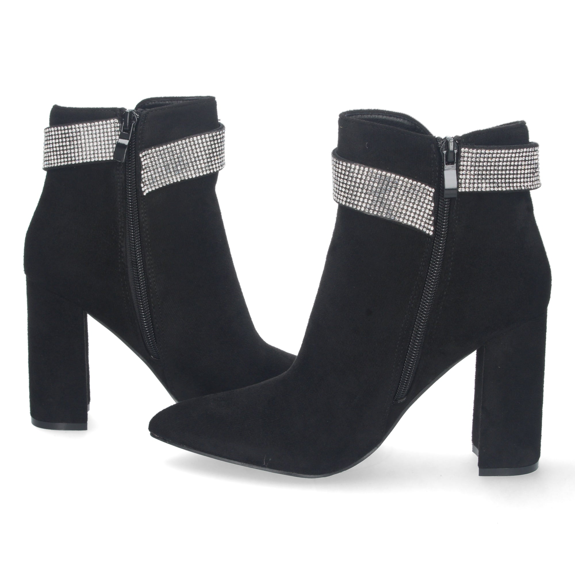 Botin de Punta Fina,  Strass Y De Tacon Para Mujer