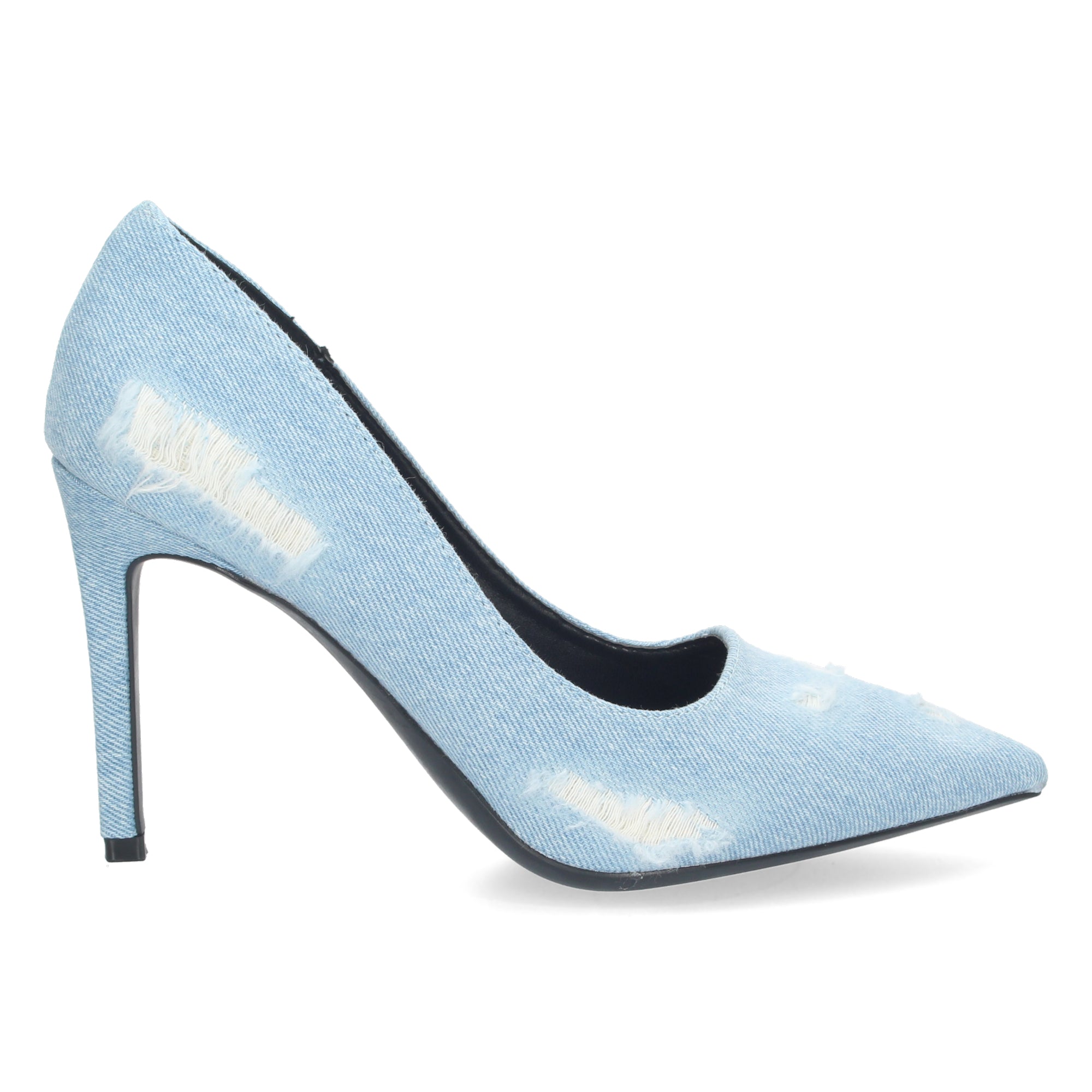 Zapato Celeste De Salon  de Tacon y Punta Fina  para Mujer