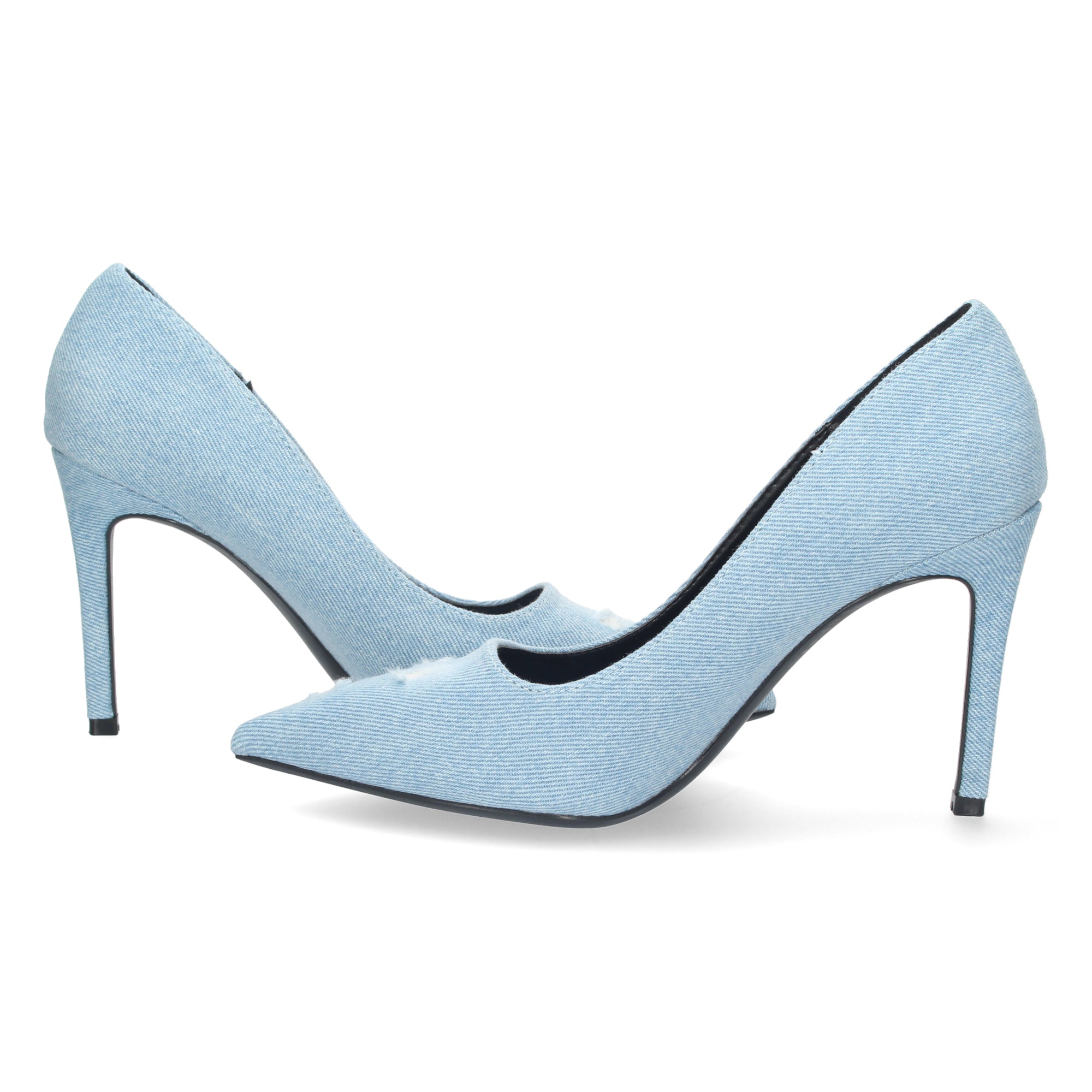 Zapato Celeste De Salon  de Tacon y Punta Fina  para Mujer
