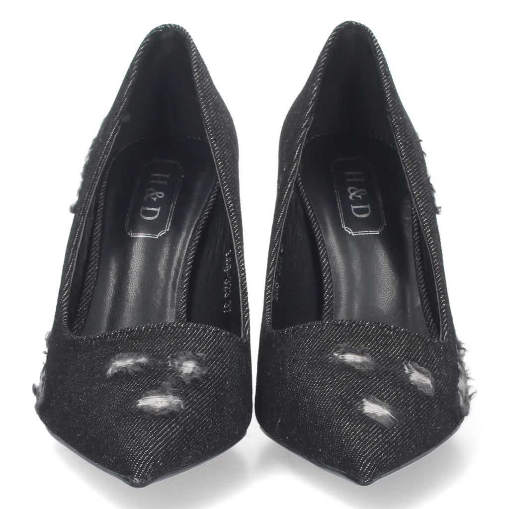 Zapato Negro De Salon  de Tacon y Punta Fina  para Mujer