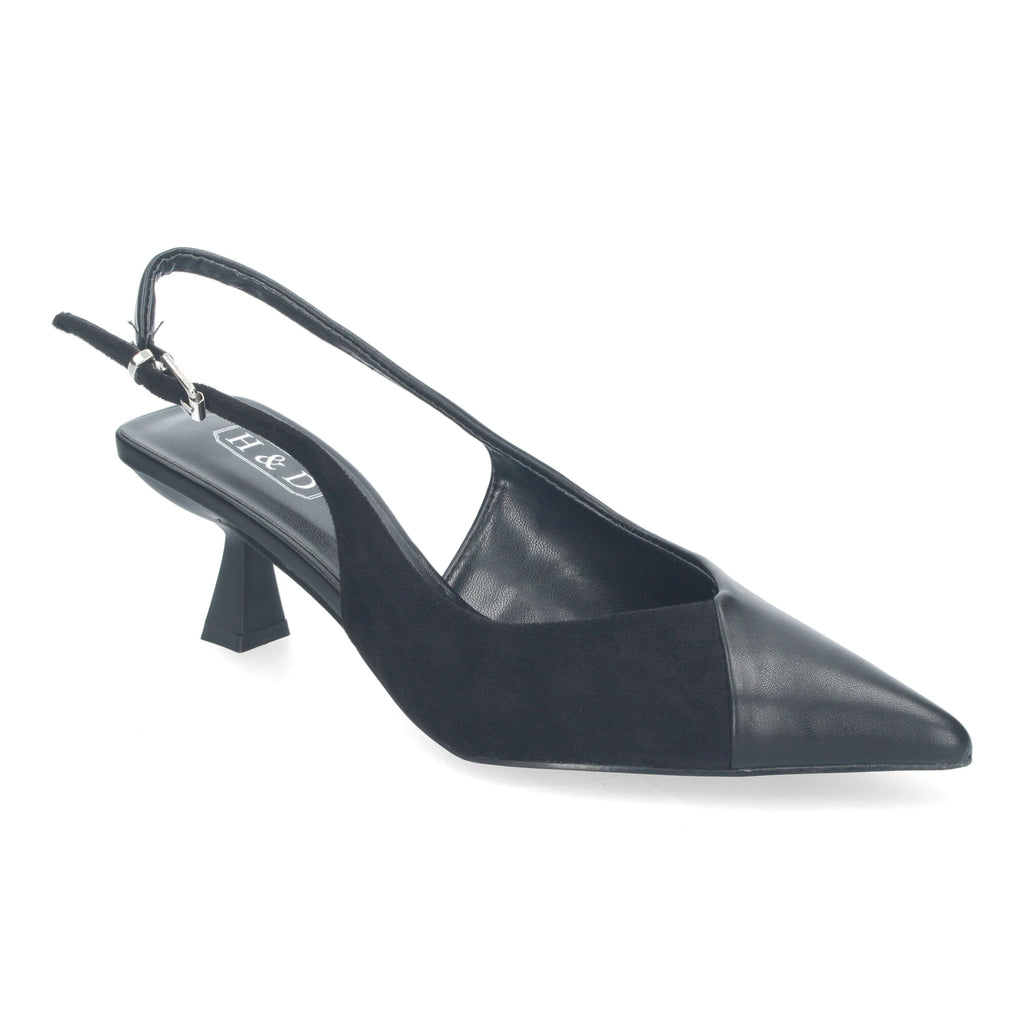 Zapato Negro Moderno De Salon  de Tacon y Punta Fina  para Mujer