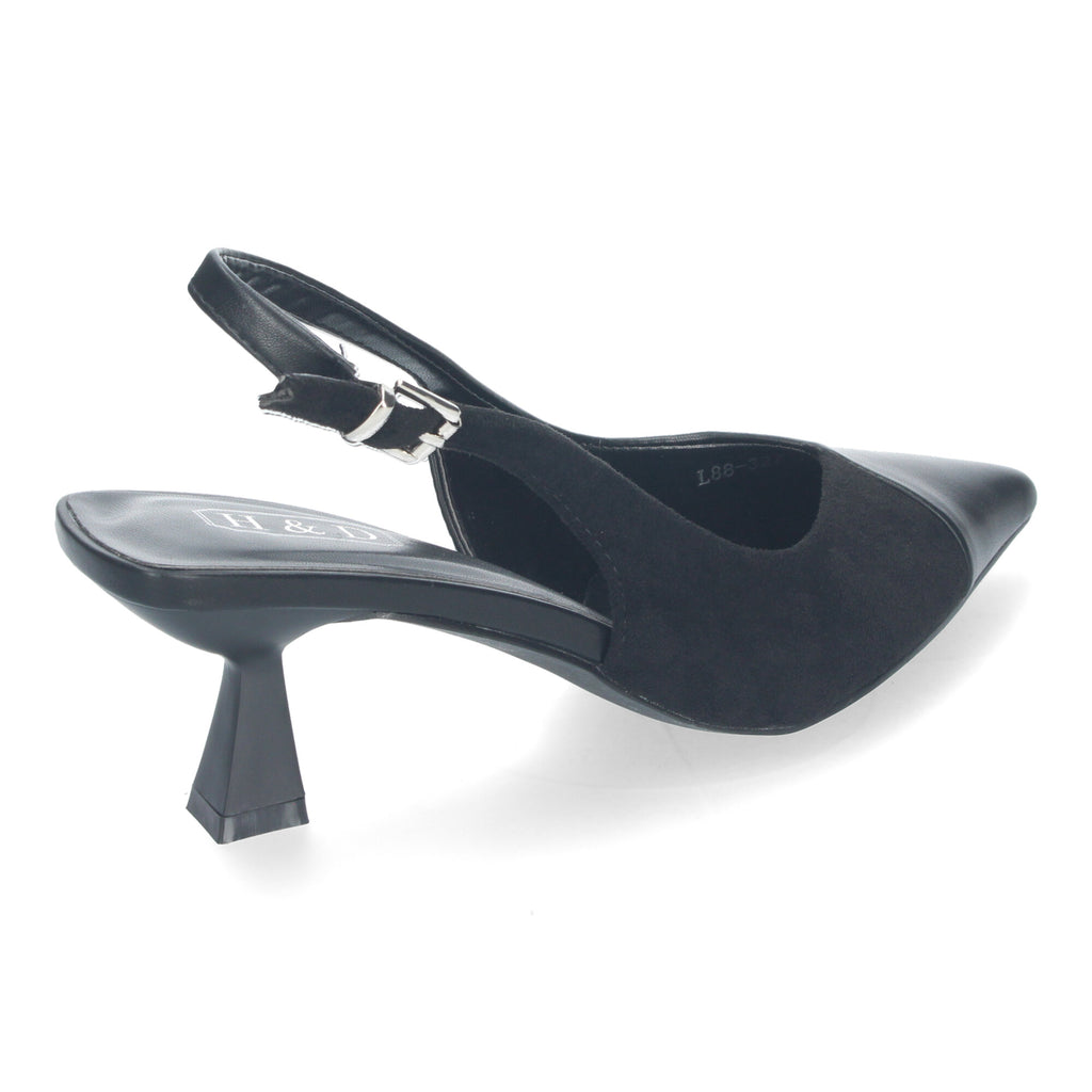 Zapato Negro Moderno De Salon  de Tacon y Punta Fina  para Mujer
