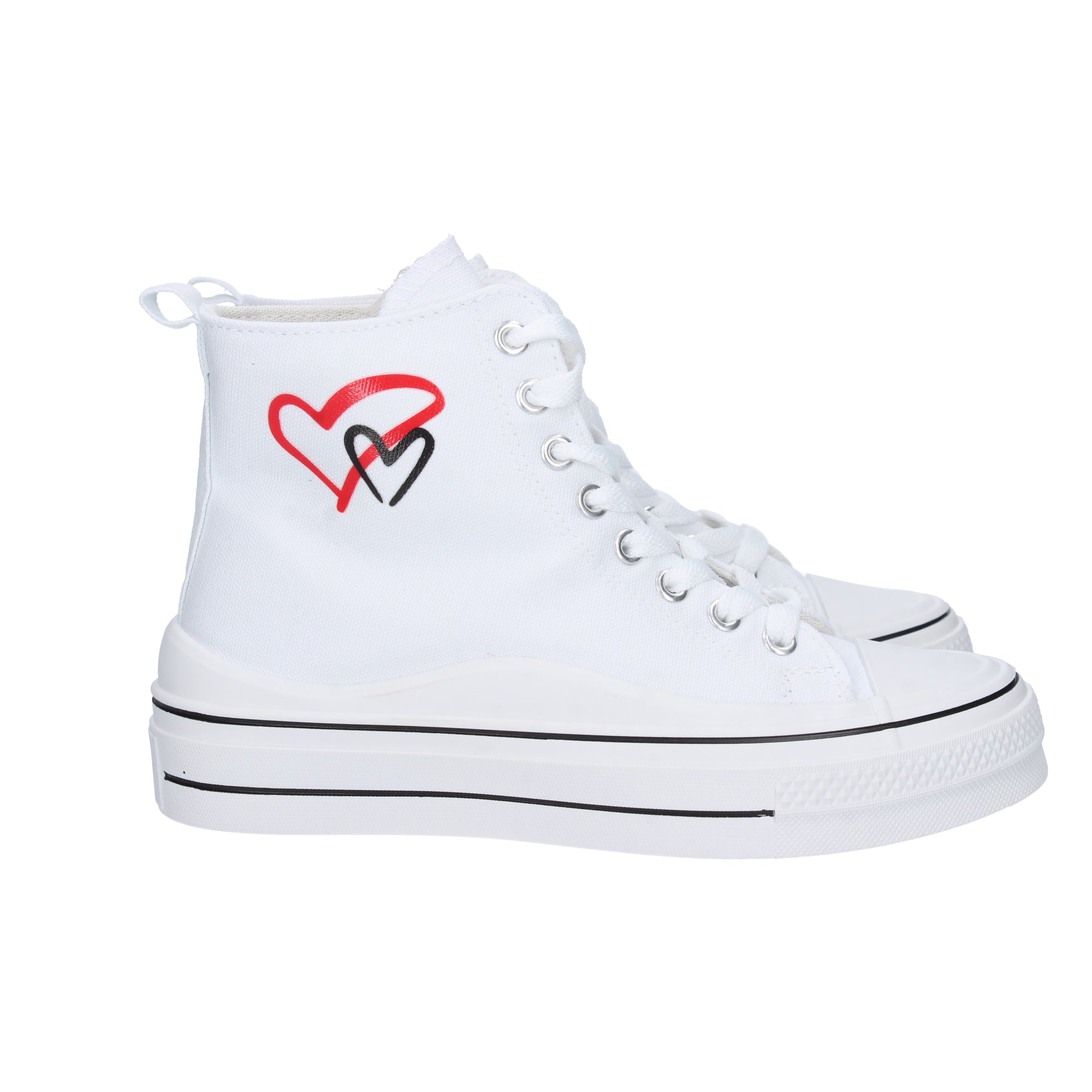 Deportiva Abotinada Blanca De Plataforma Para Mujer