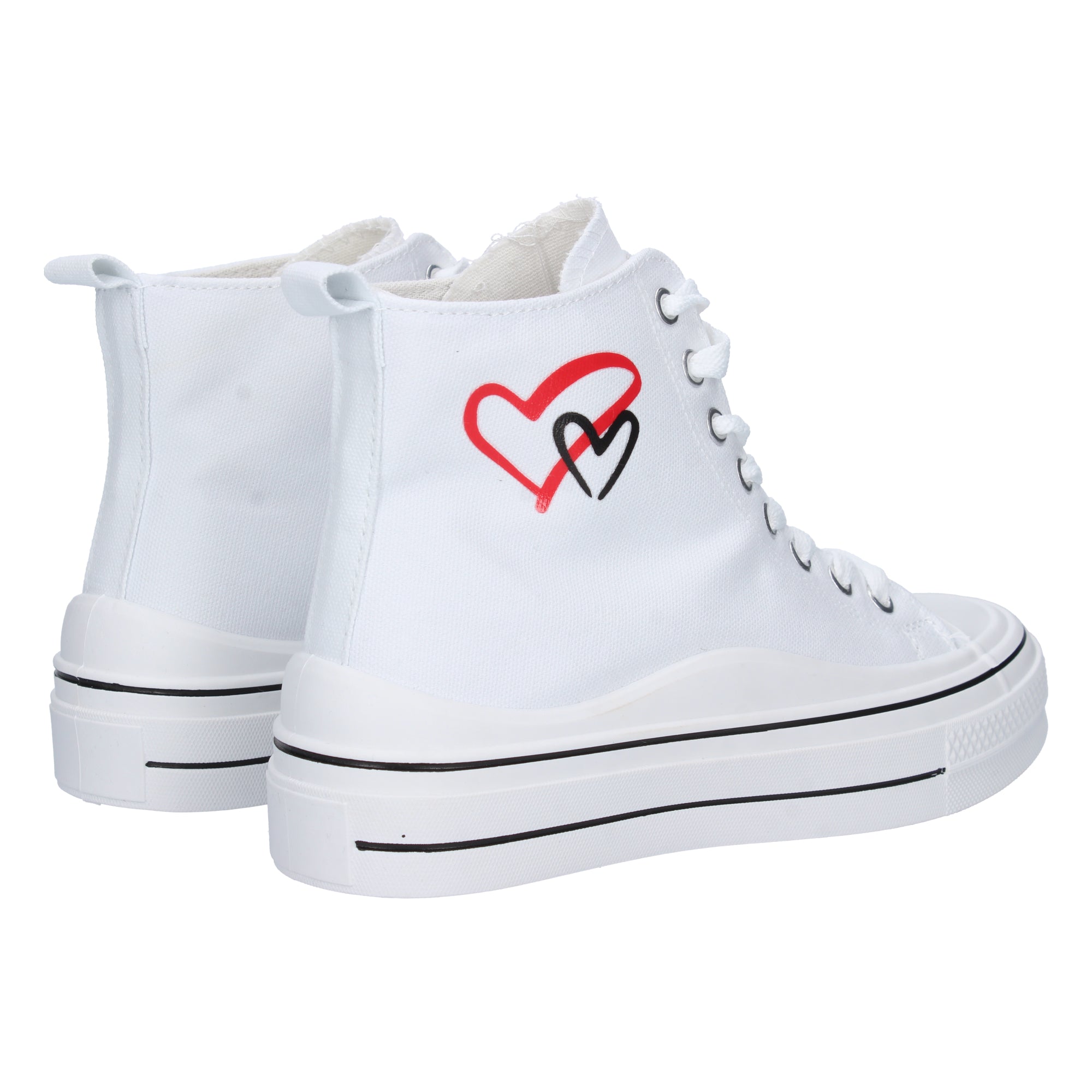 Deportiva Abotinada Blanca De Plataforma Para Mujer