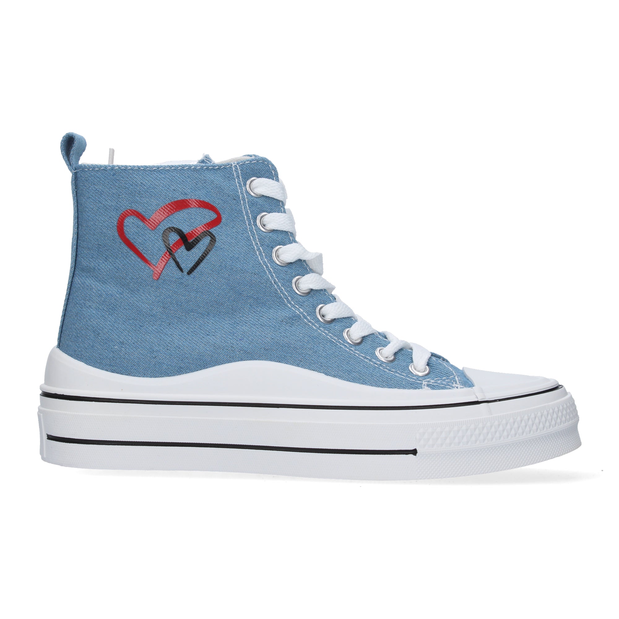 Deportiva Abotinada Azul De Plataforma Para Mujer