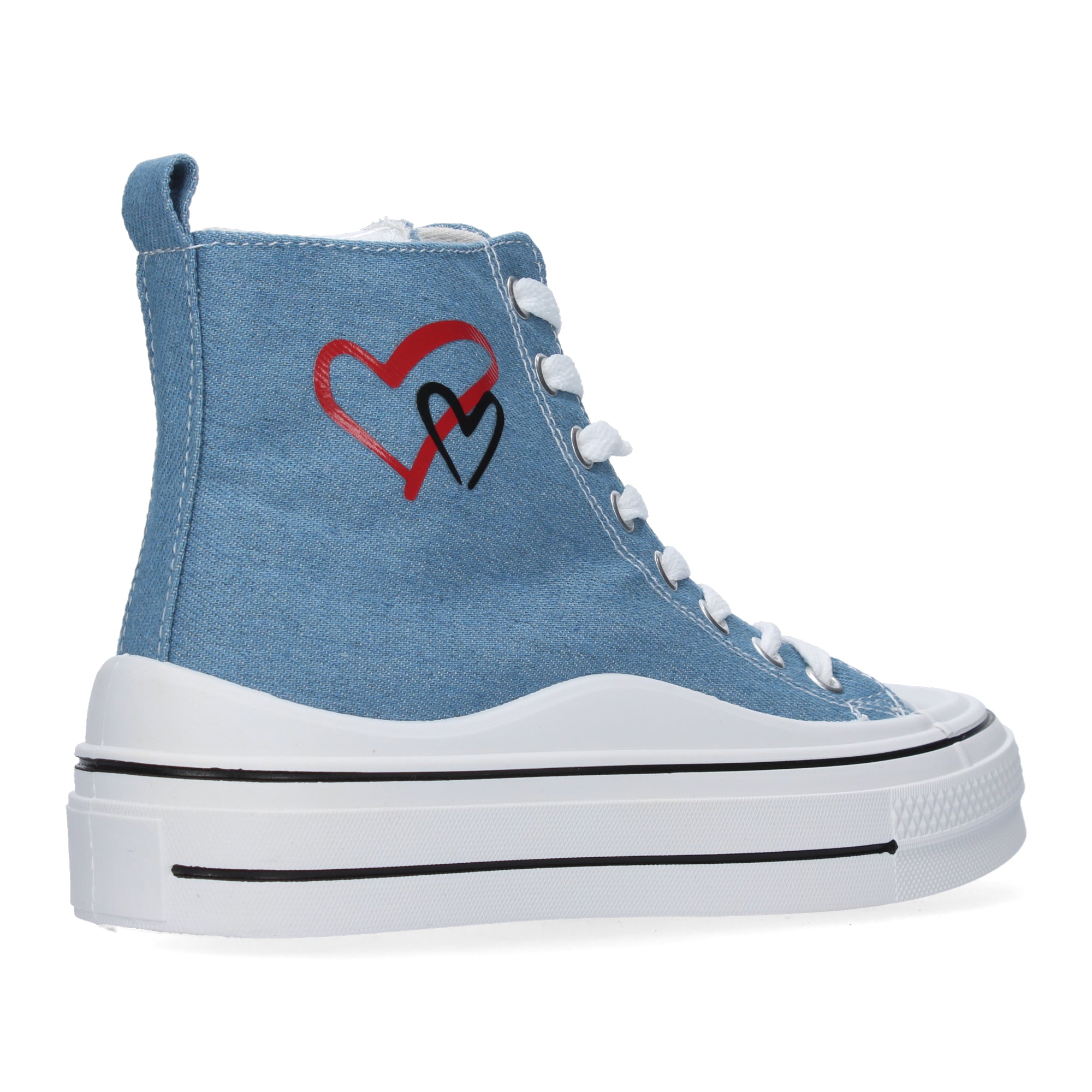 Deportiva Abotinada Azul De Plataforma Para Mujer