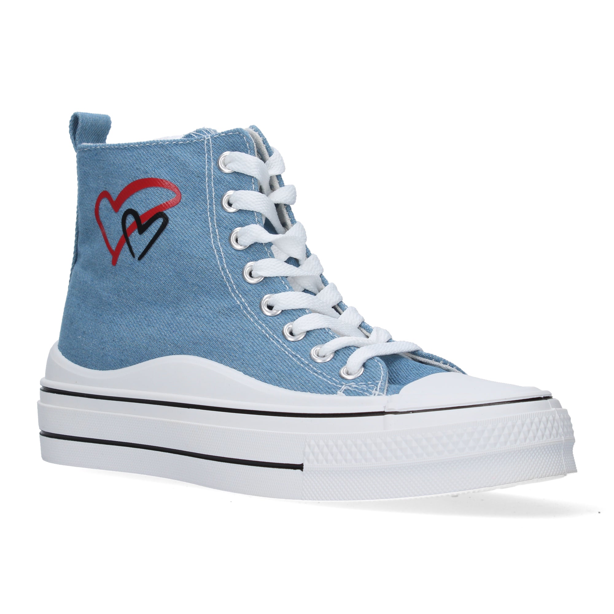 Deportiva Abotinada Azul De Plataforma Para Mujer