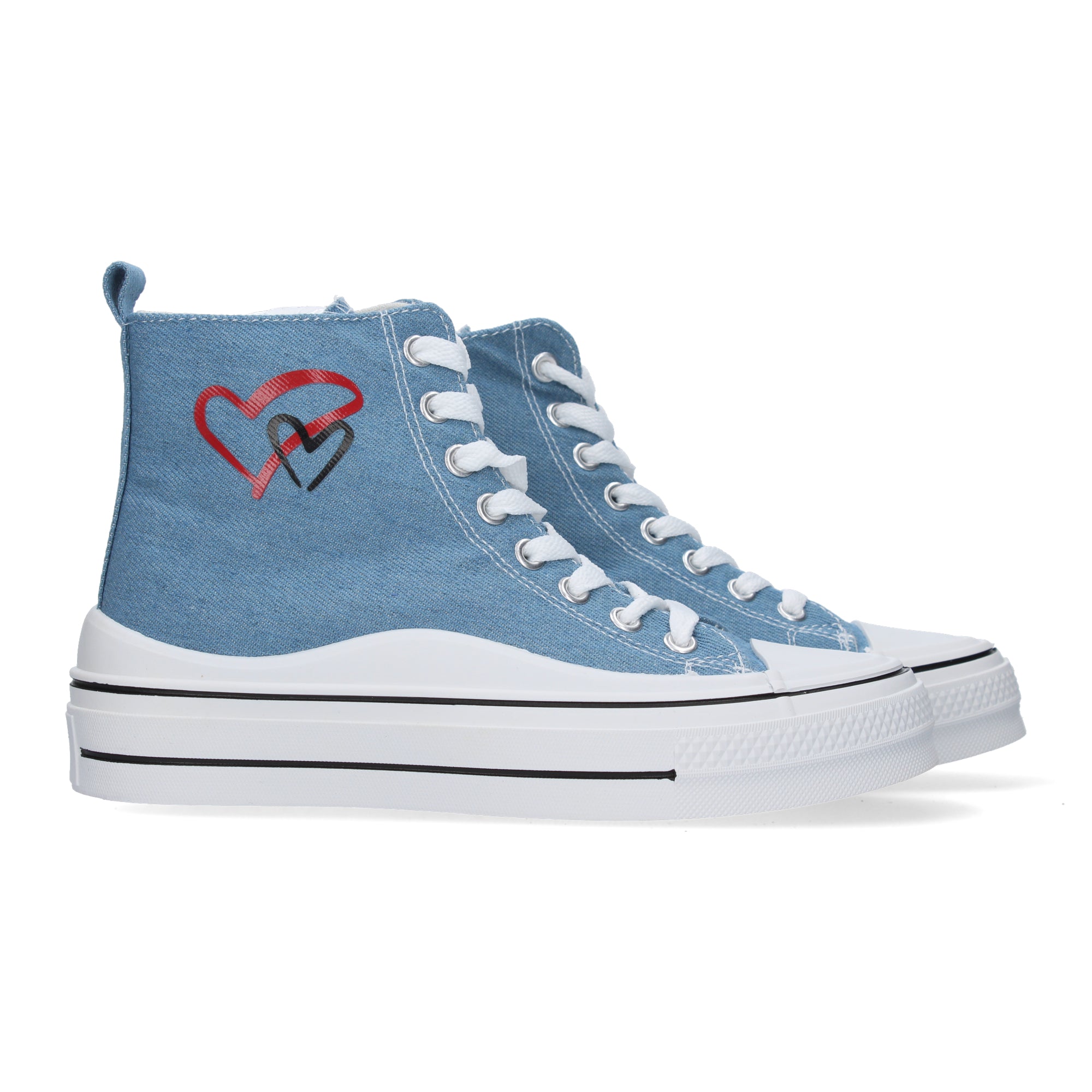 Deportiva Abotinada Azul De Plataforma Para Mujer