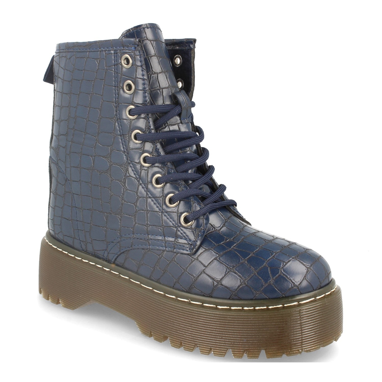 Botin De Cocodrilo Con Plataforma Para Mujer