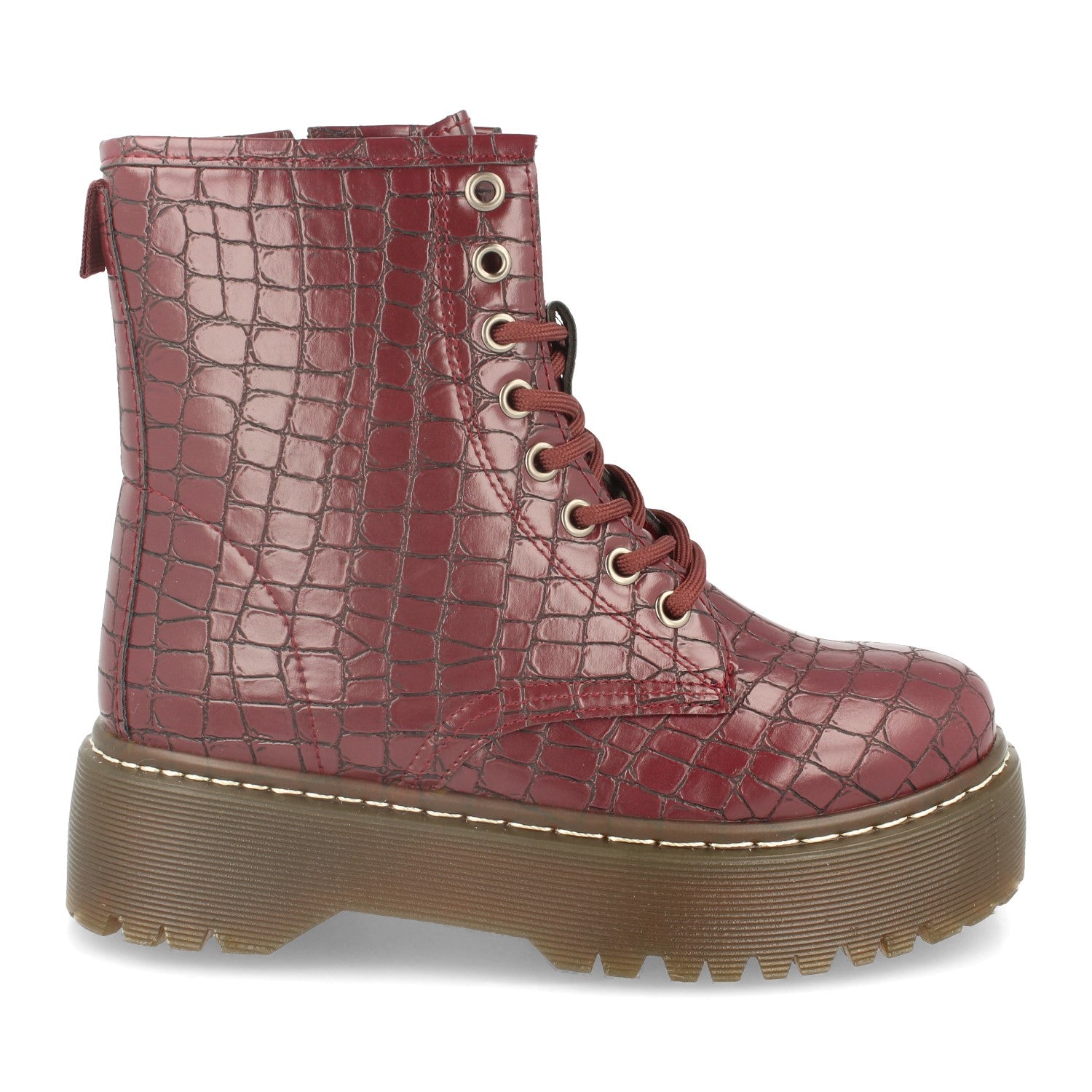 Botin De Cocodrilo Con Plataforma Para Mujer