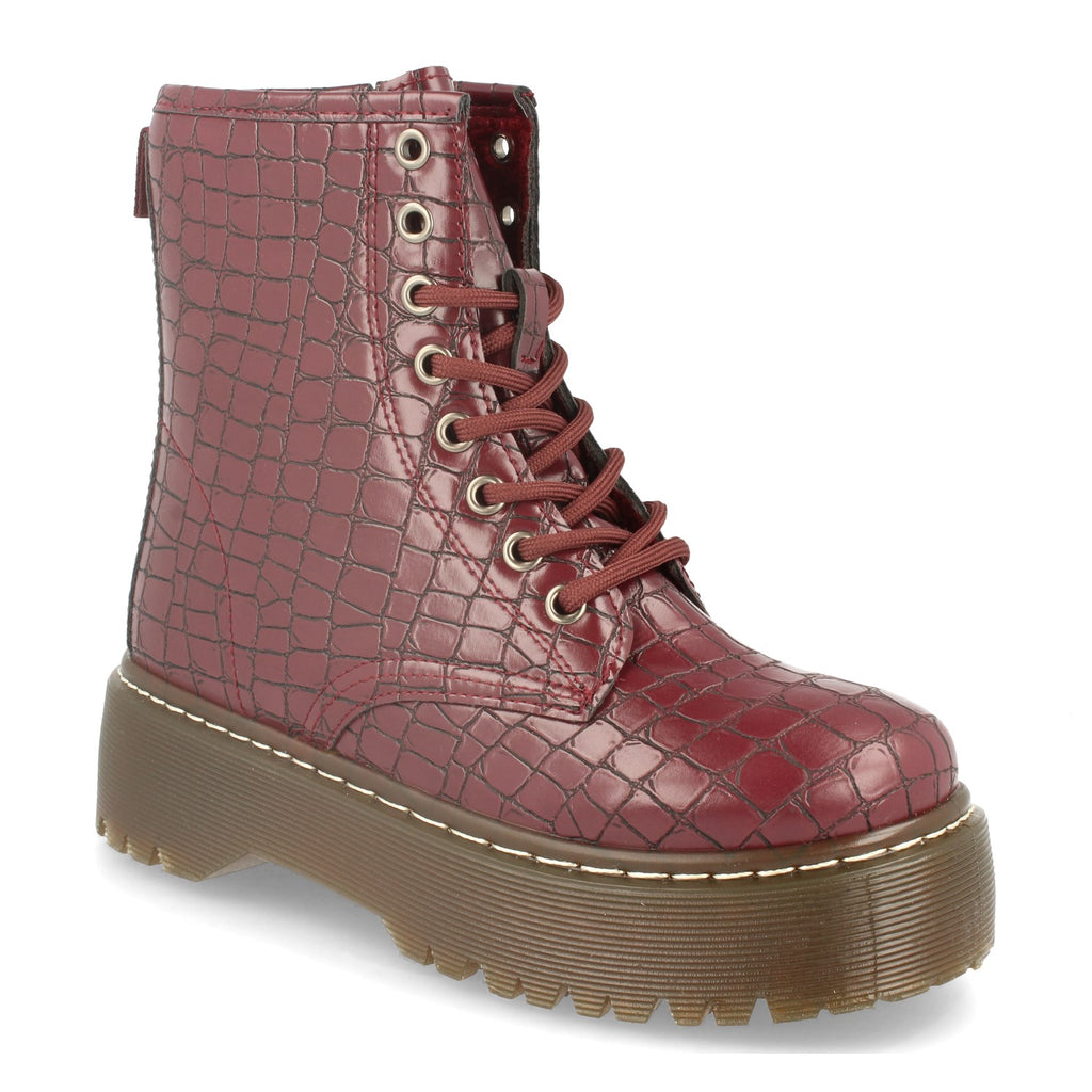 Botin De Cocodrilo Con Plataforma Para Mujer