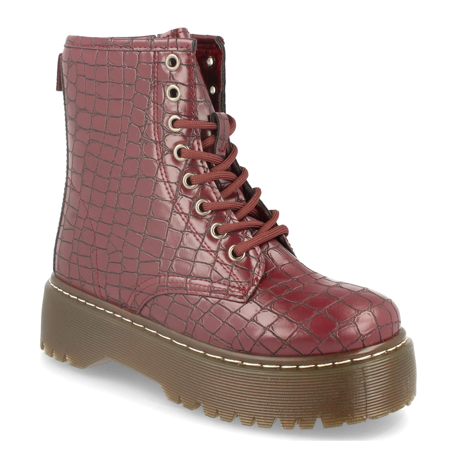 Botin De Cocodrilo Con Plataforma Para Mujer