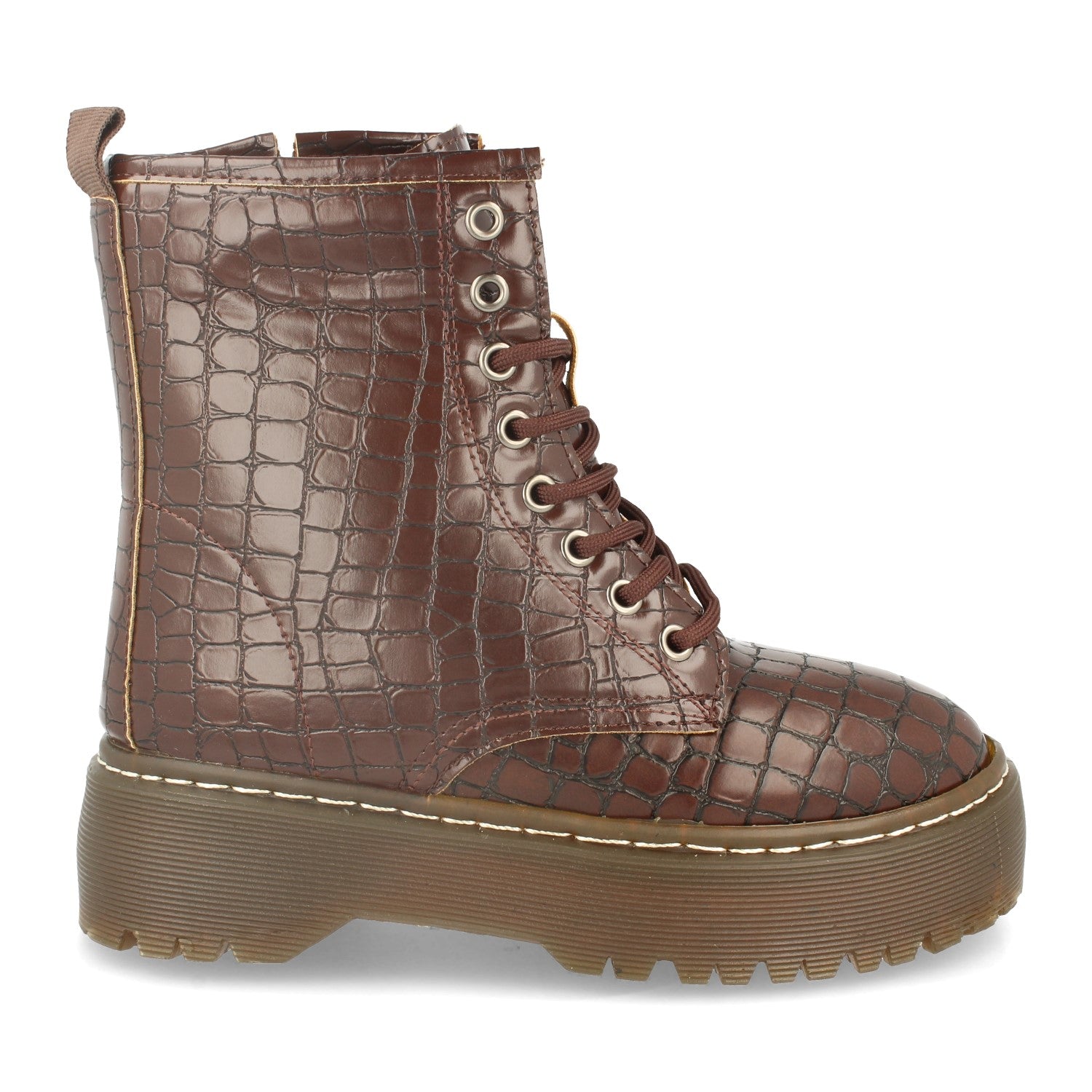 Botin De Cocodrilo Con Plataforma Para Mujer