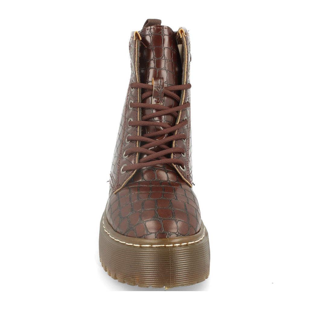 Botin De Cocodrilo Con Plataforma Para Mujer