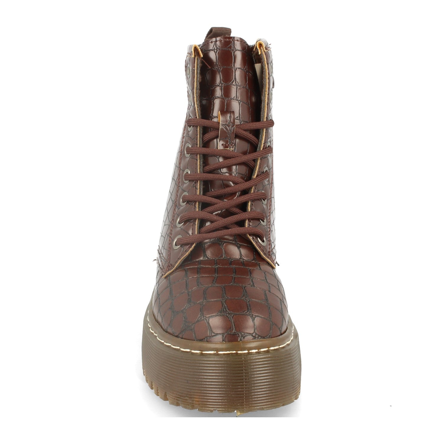 Botin De Cocodrilo Con Plataforma Para Mujer