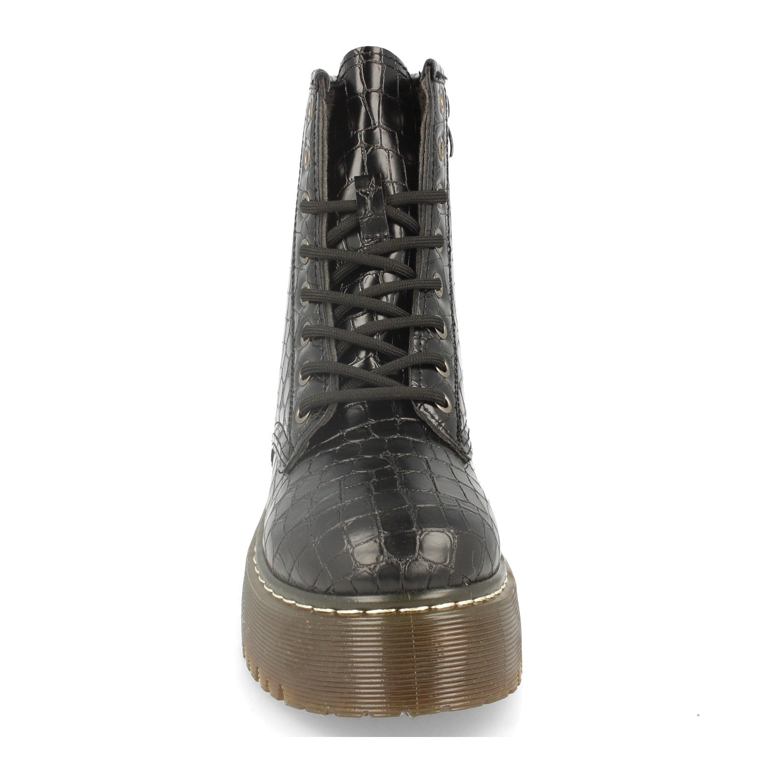 Botin De Cocodrilo Con Plataforma Para Mujer