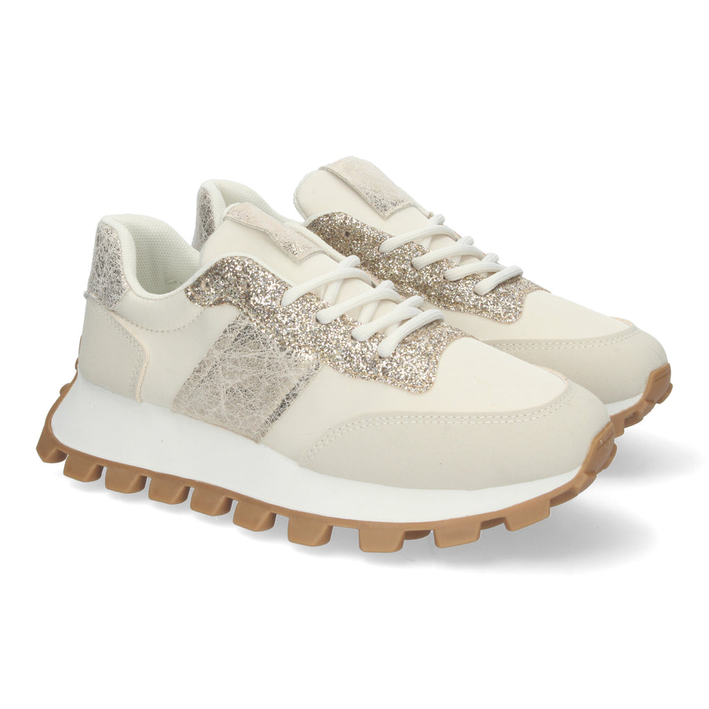 Zapatillas Deportivas Beige Planas Casual Para Mujer