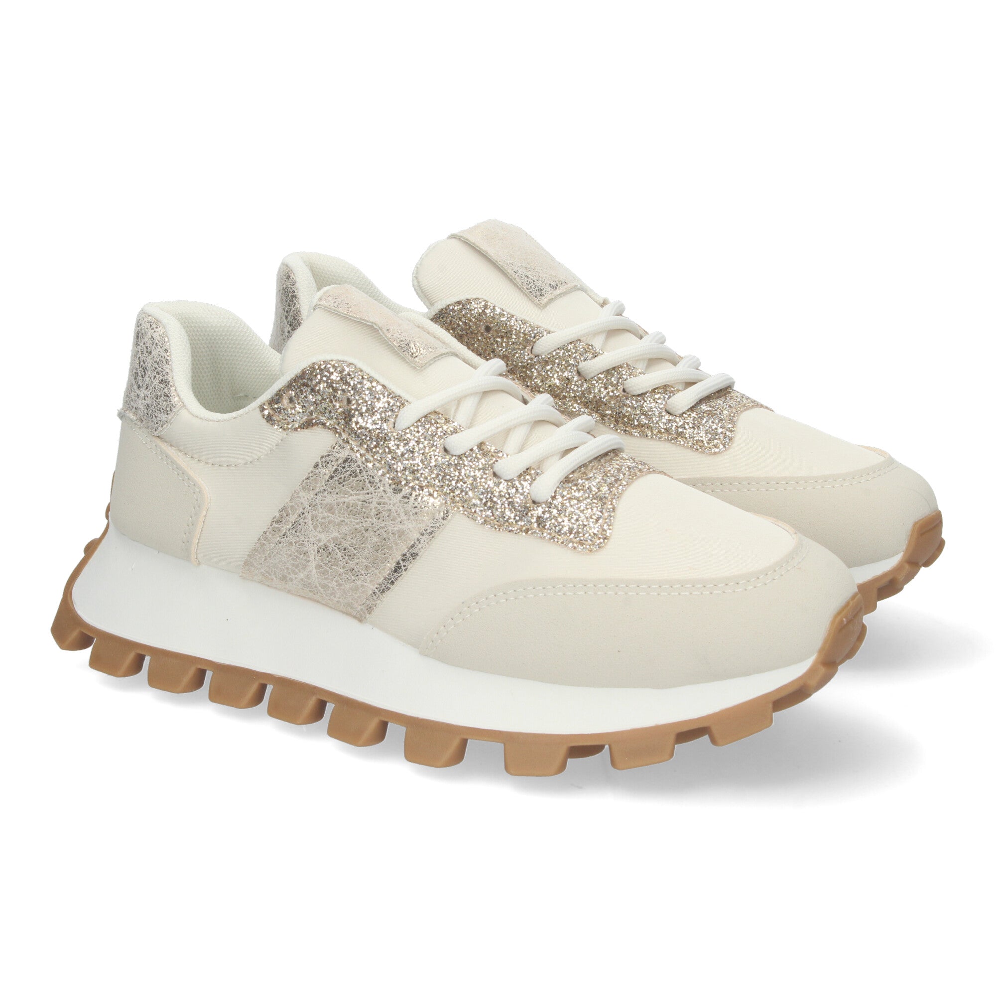 Zapatillas Deportivas Beige Planas Casual Para Mujer