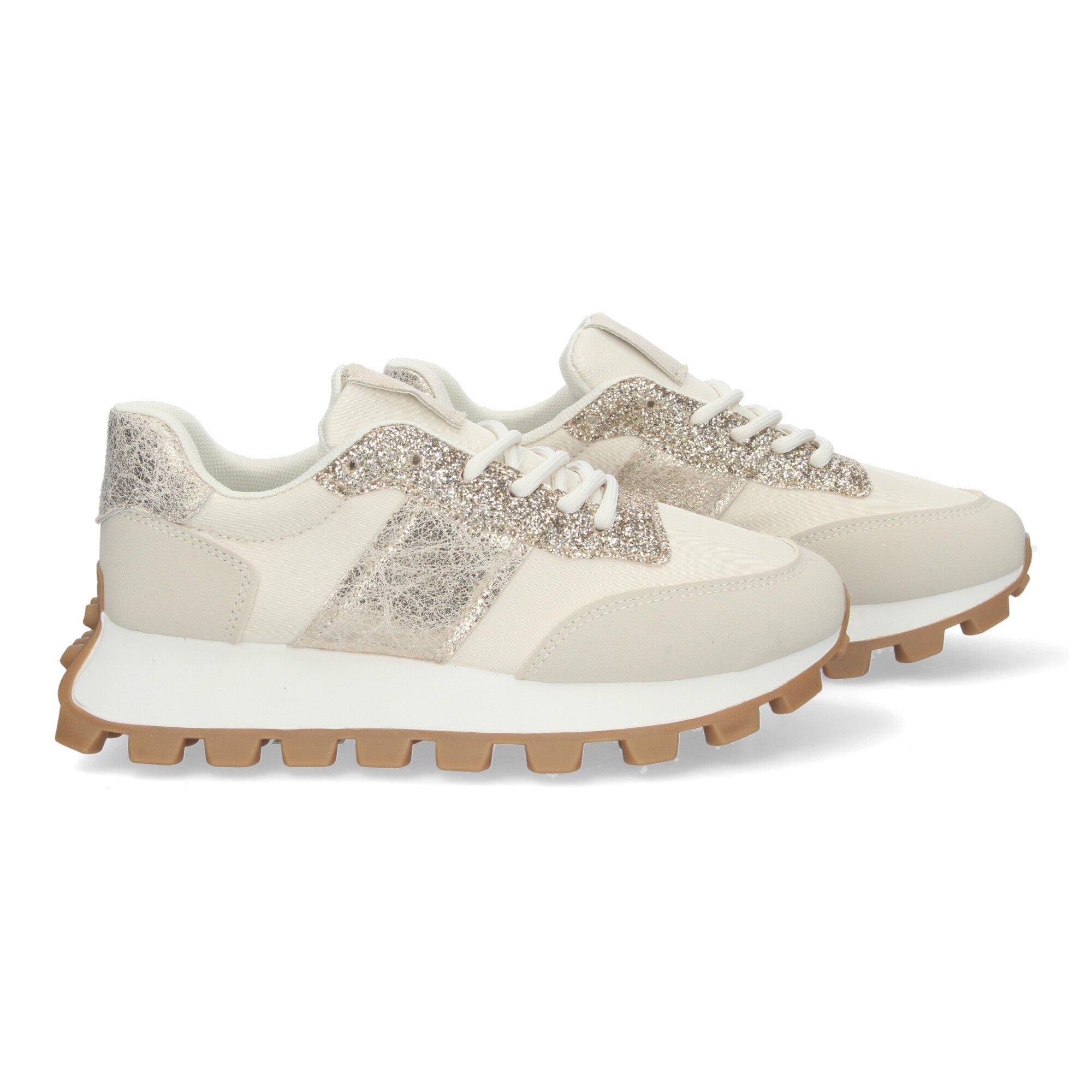 Zapatillas Deportivas Beige Planas Casual Para Mujer