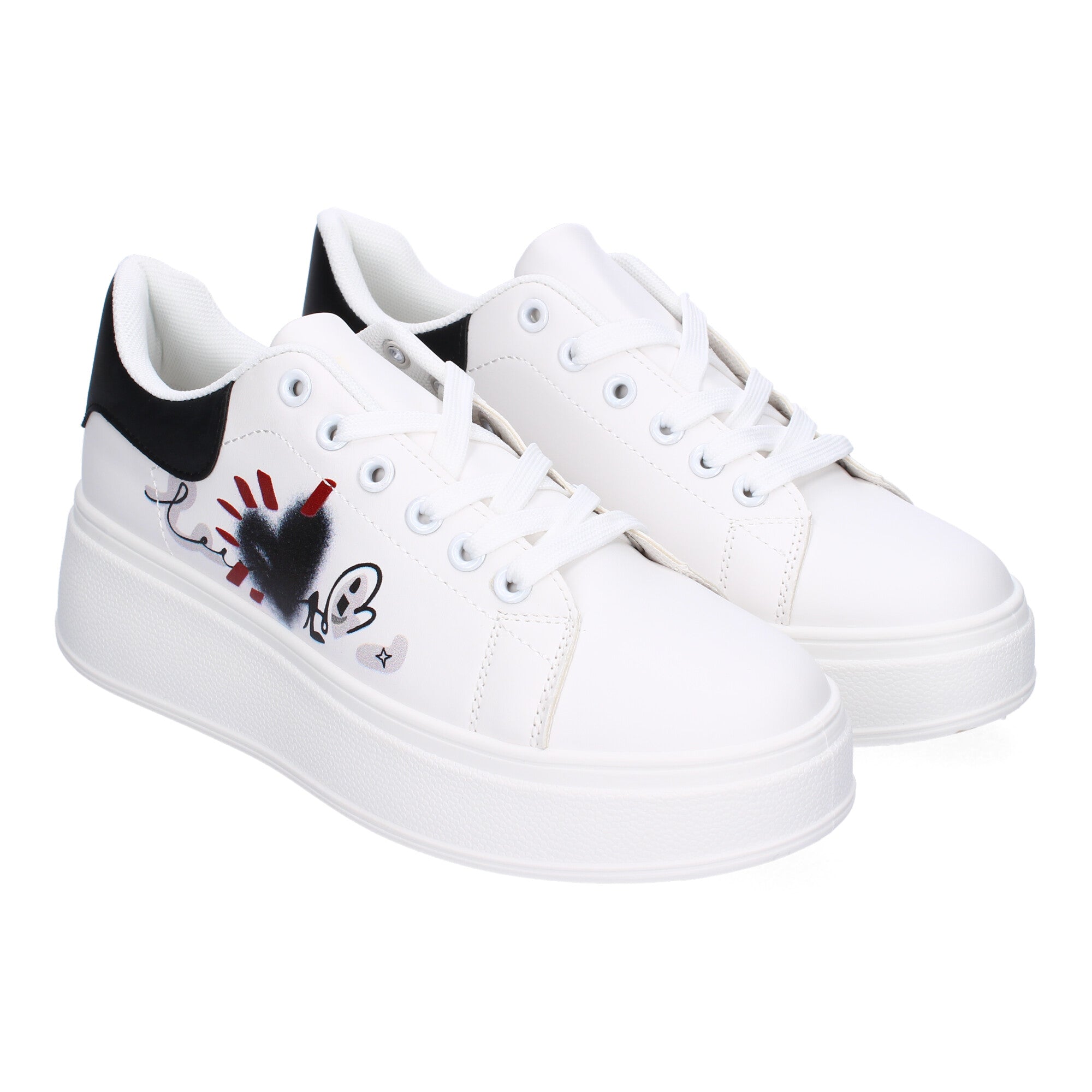 Zapatillas Casual Modernas  Blancas y Negras Para Mujer