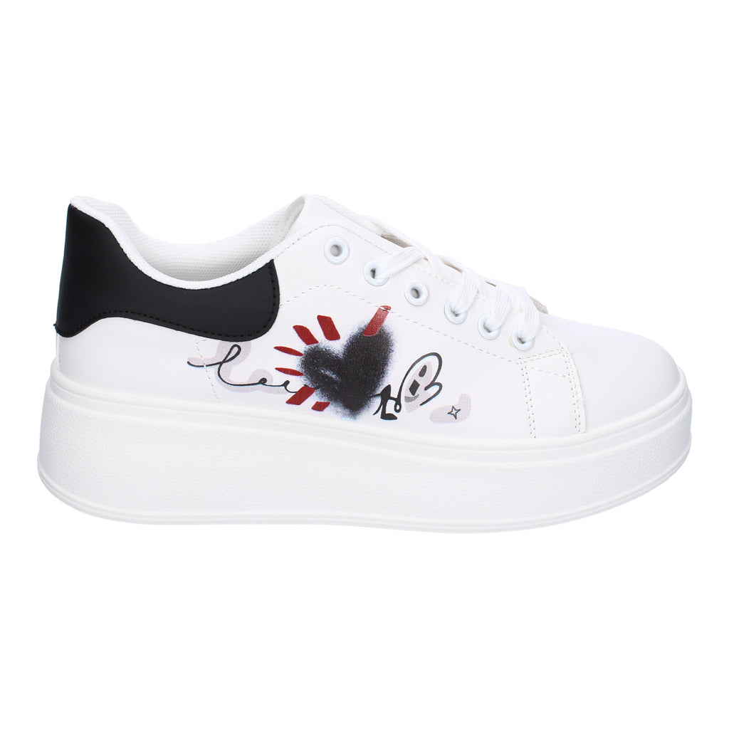 Zapatillas Casual Modernas  Blancas y Negras Para Mujer