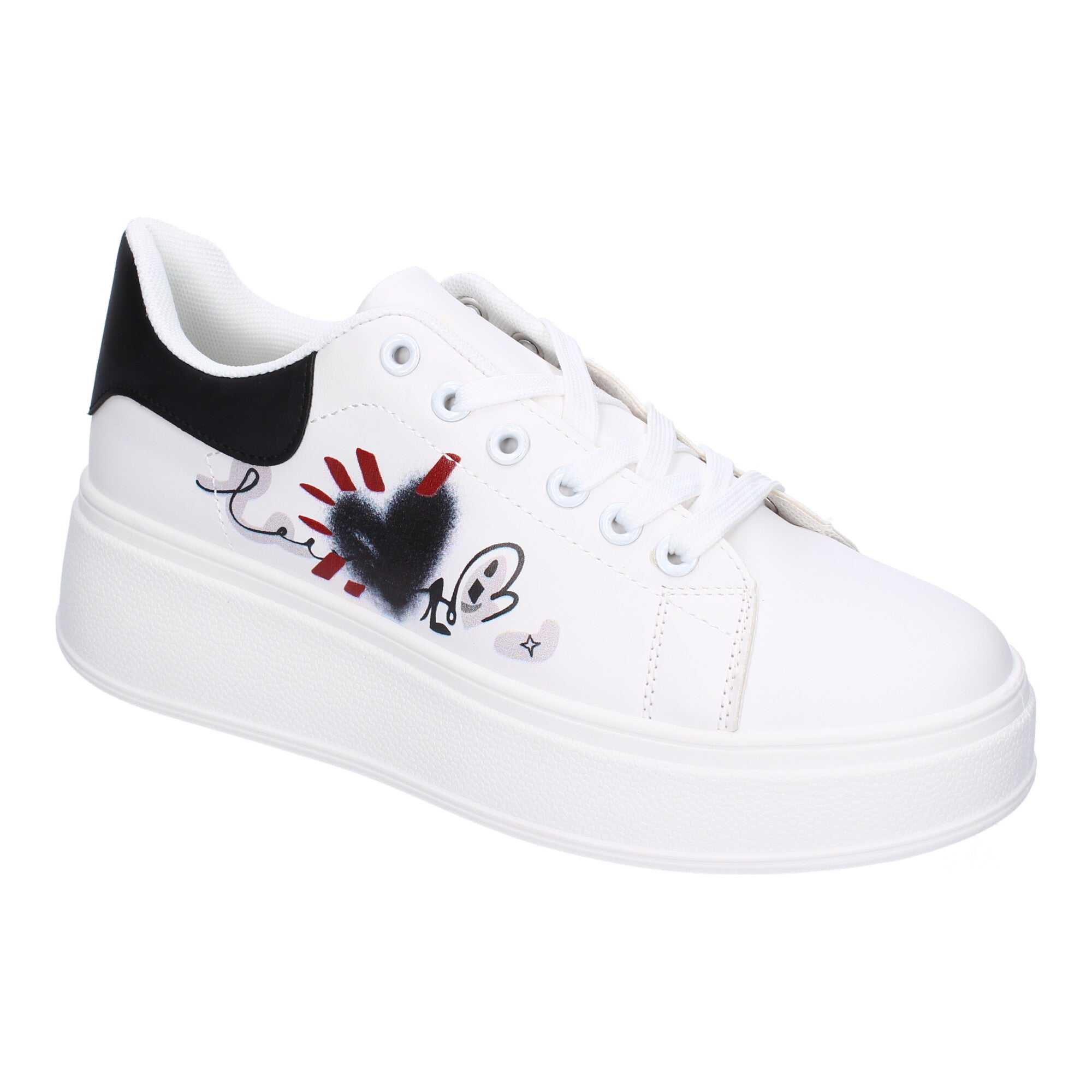 Zapatillas Casual Modernas  Blancas y Negras Para Mujer