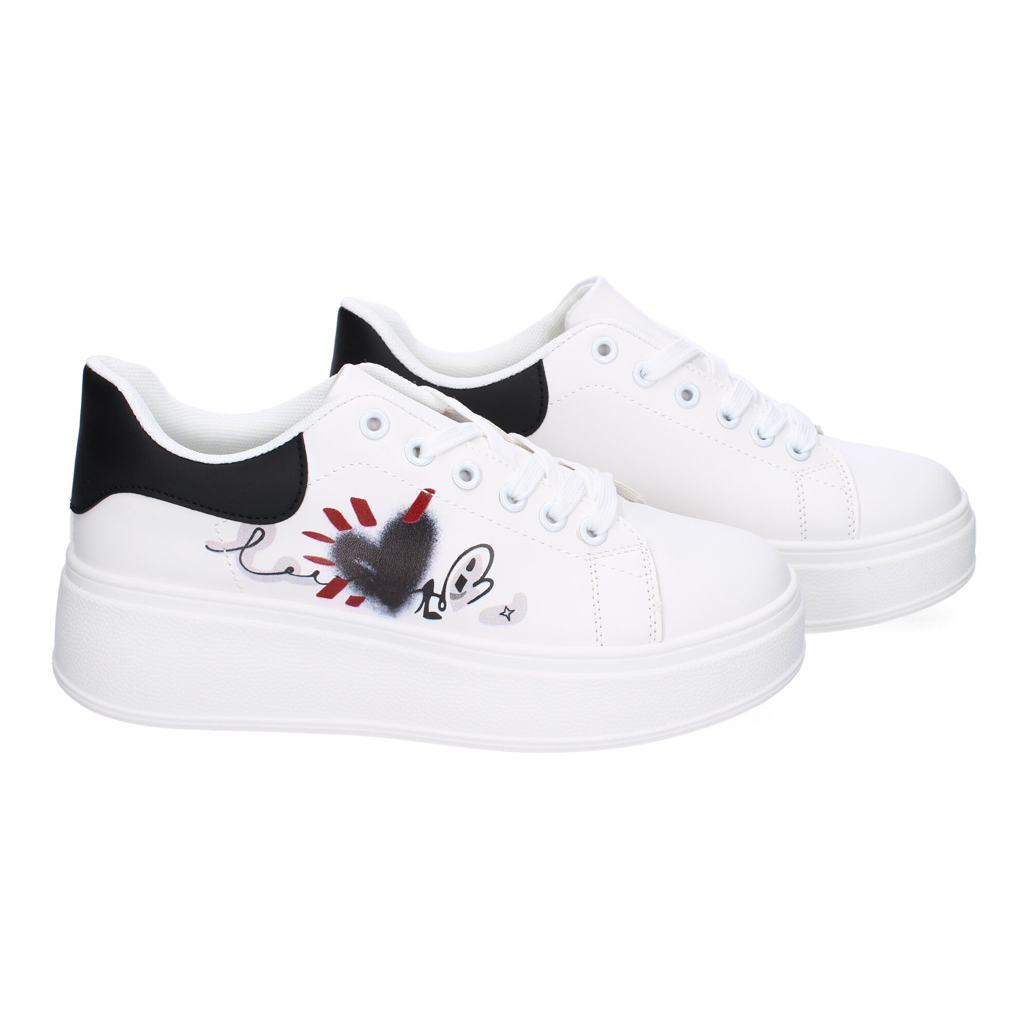 Zapatillas Casual Modernas  Blancas y Negras Para Mujer