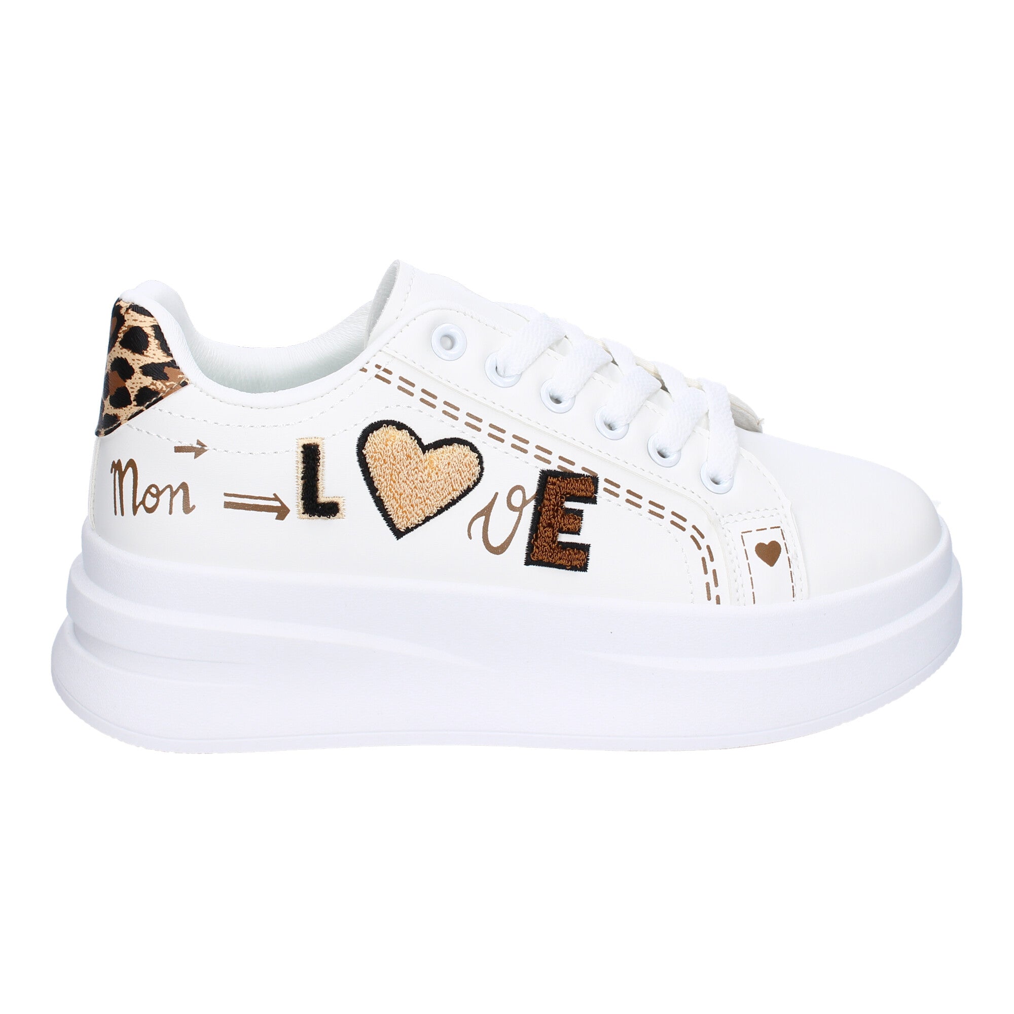 Zapatillas Casual Modernas  Blancas y Leopardo Para Mujer