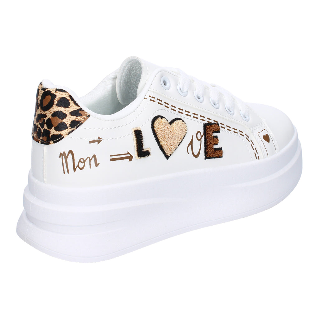 Zapatillas Casual Modernas  Blancas y Leopardo Para Mujer