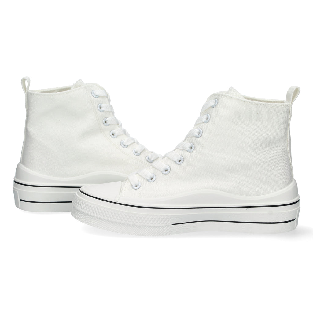 Zapatilla Abotinada  Blanca Comoda Con Corazon Para Mujer
