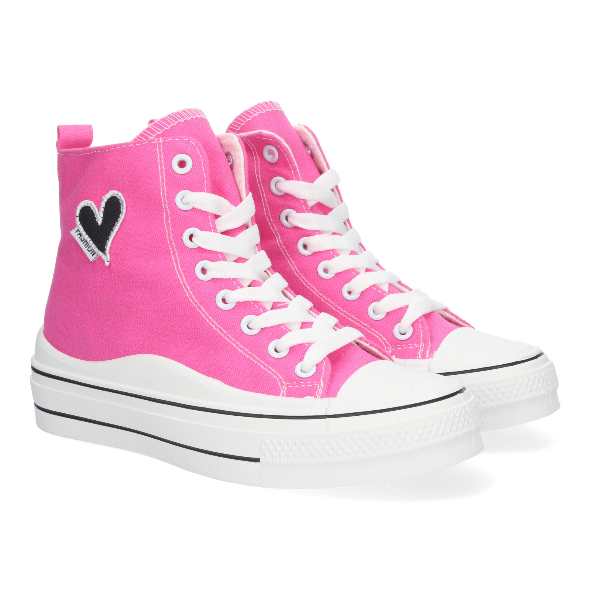 Zapatilla Abotinada Fucsia Comoda Con Corazon Para Mujer