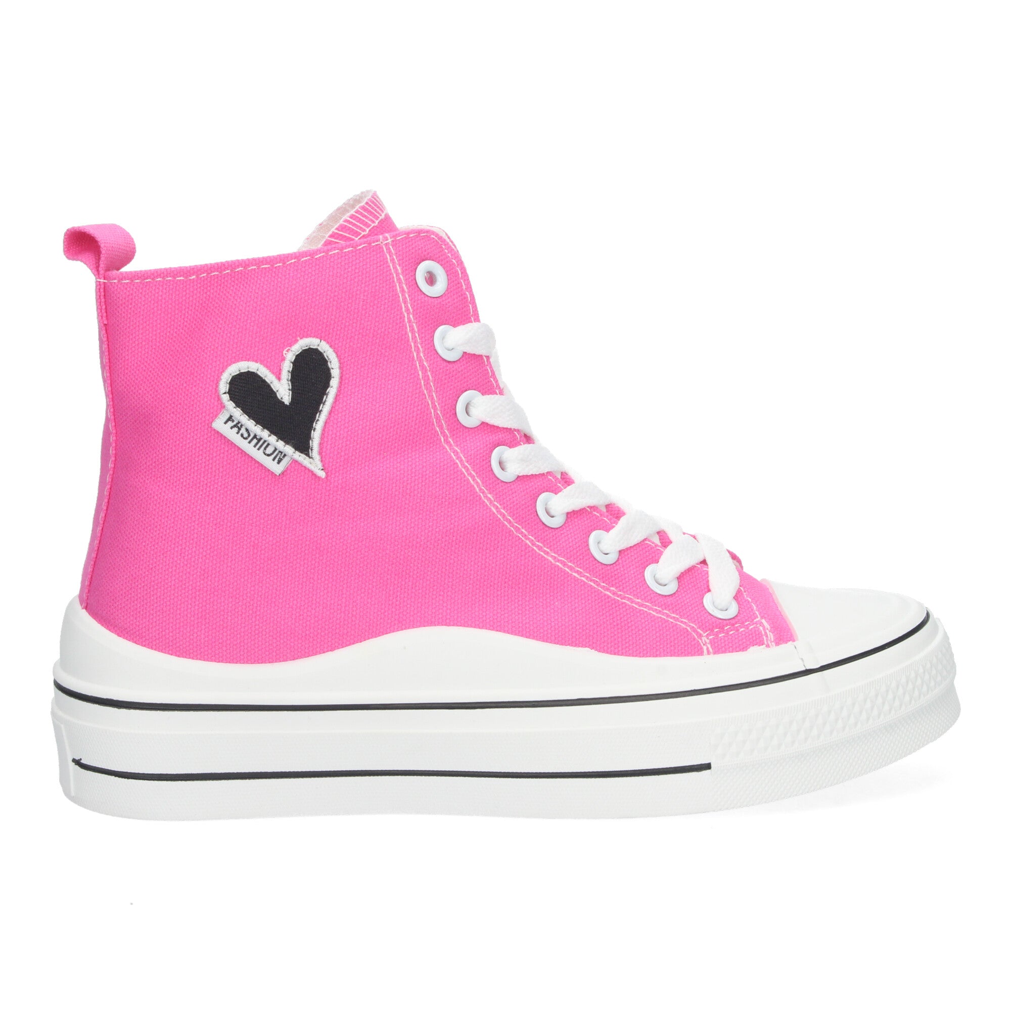 Zapatilla Abotinada Fucsia Comoda Con Corazon Para Mujer